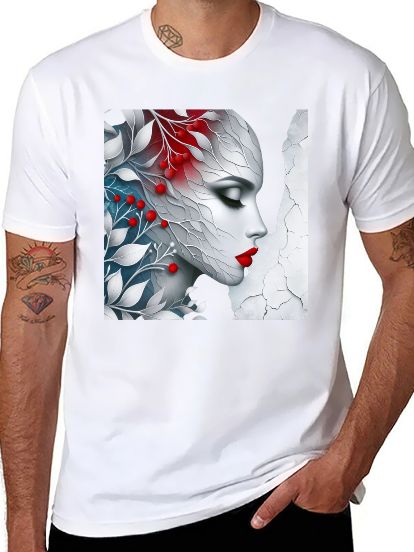 Floral Beauty Graphic Tee - Artistic Design