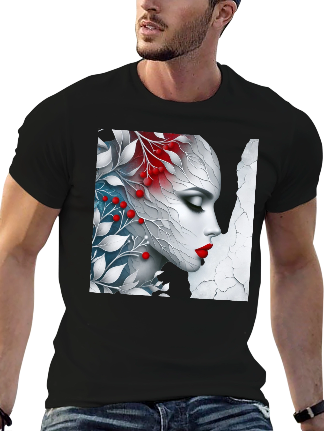 Floral Beauty Graphic Tee - Artistic Design