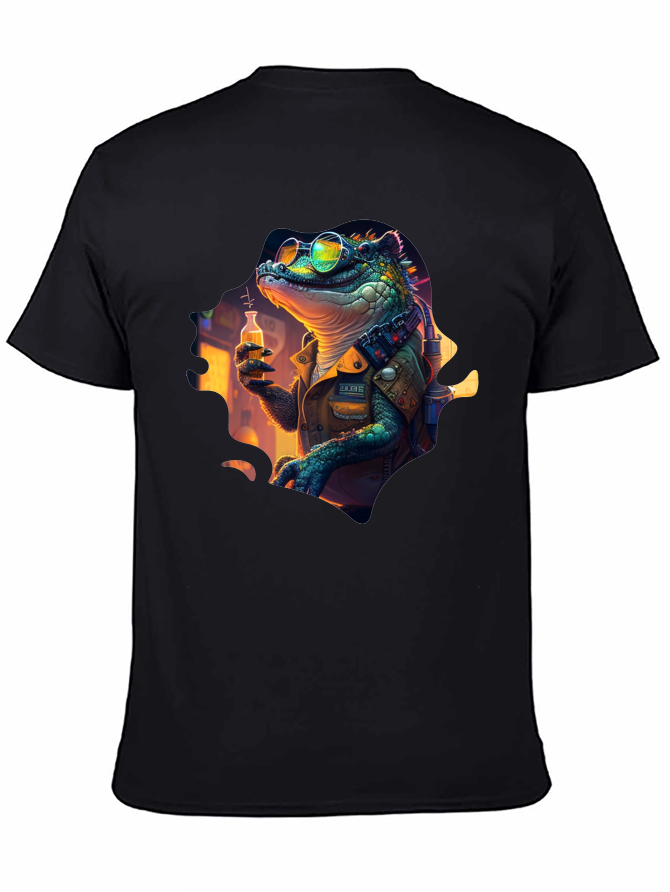 Lizard Scientist Graphic Tee - Black T-Shirt