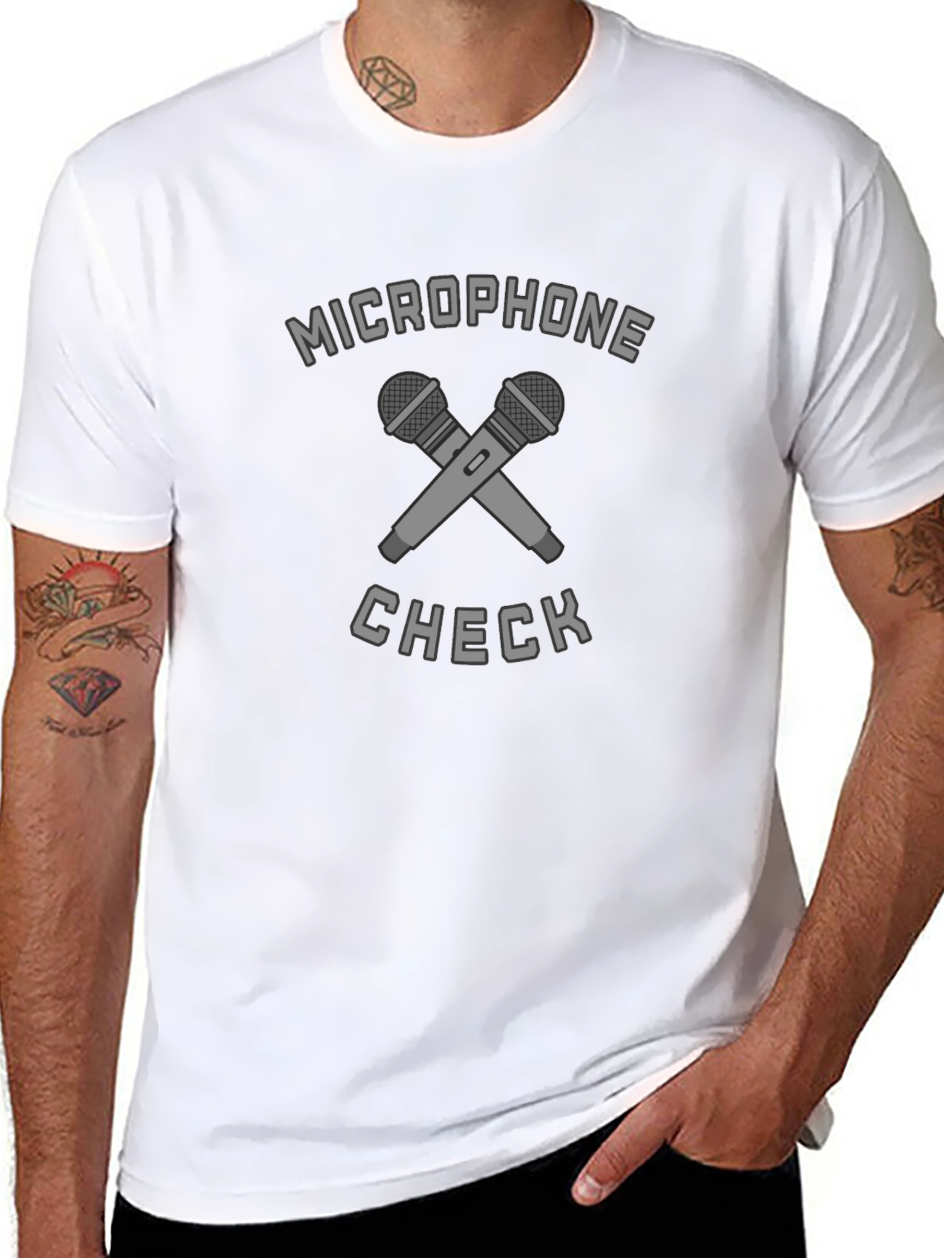 Microphone Check Graphic T-Shirt