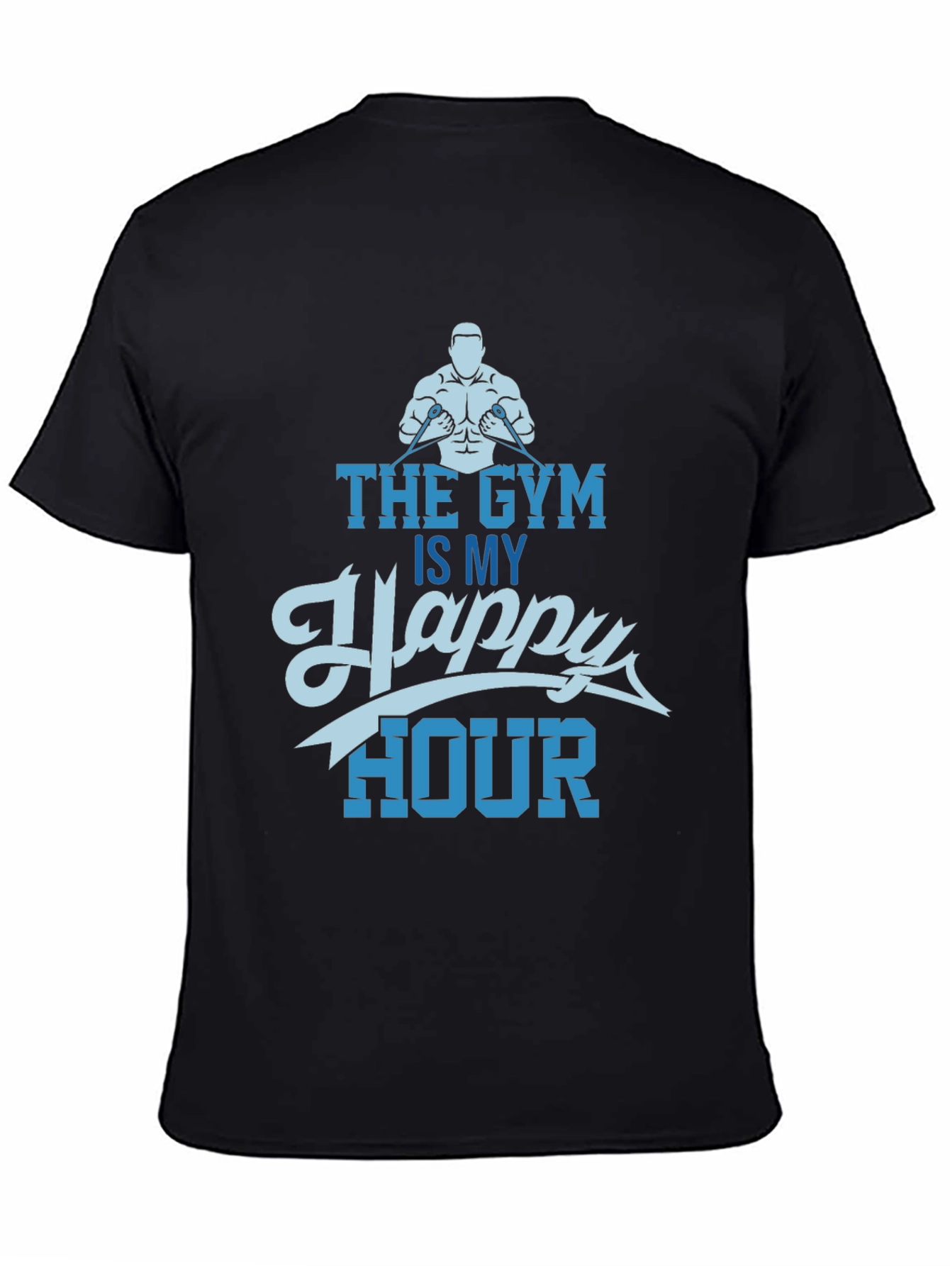 Gym is My Happy Hour Black Graphic Tee