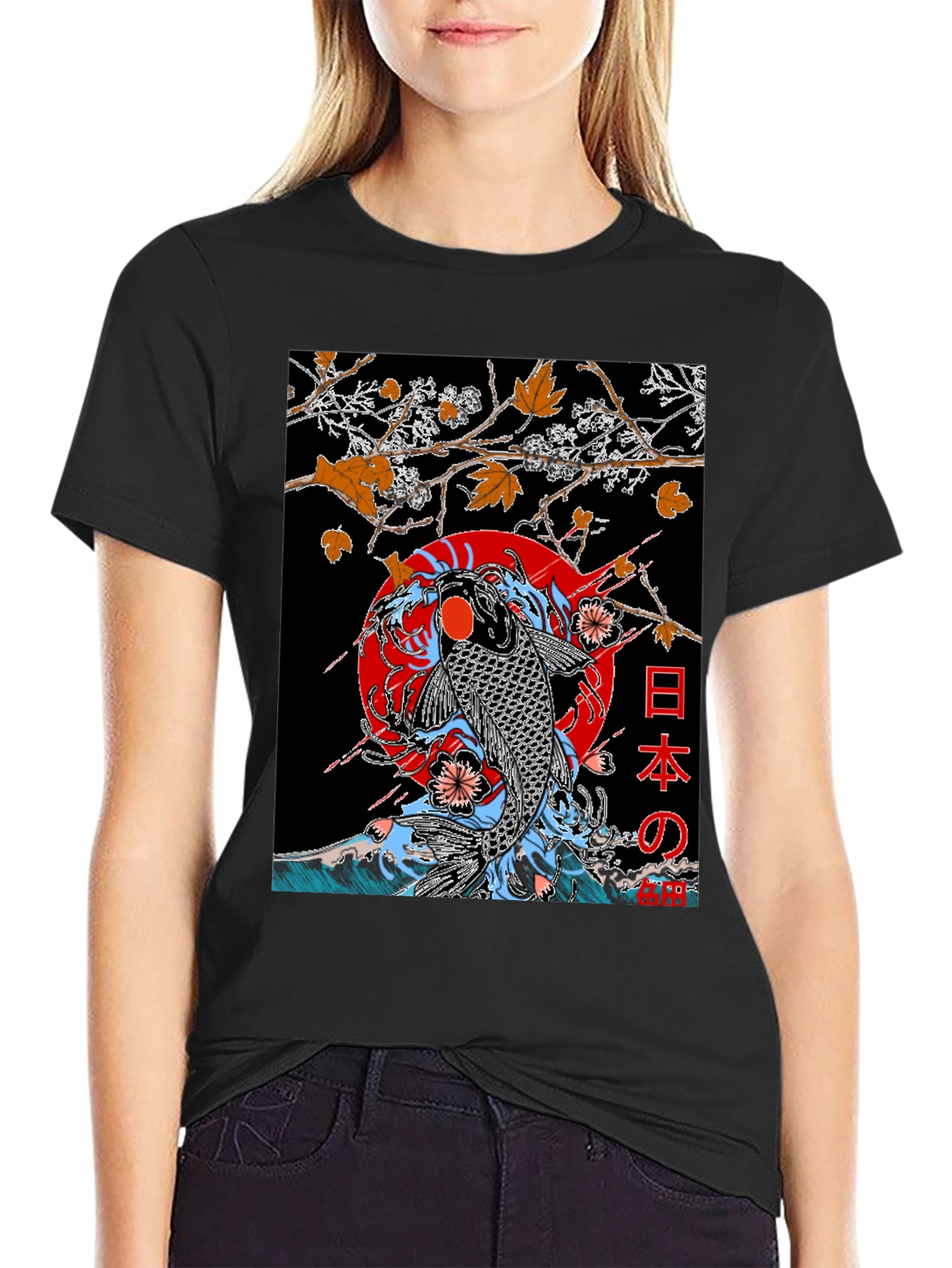 Koi Fish Graphic T-Shirt - Japanese Art Style
