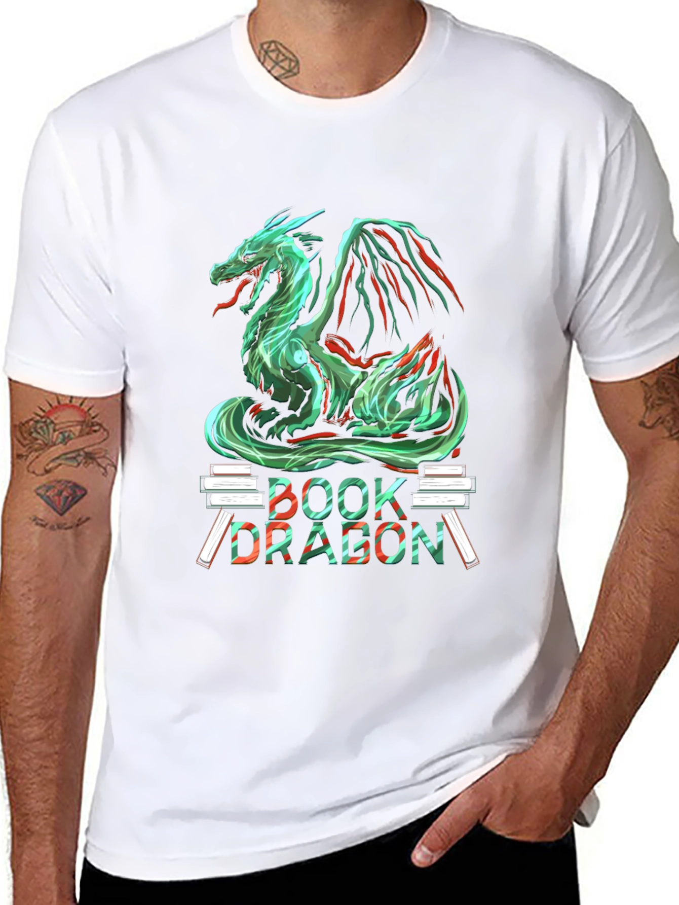 Book Dragon Graphic T-Shirt