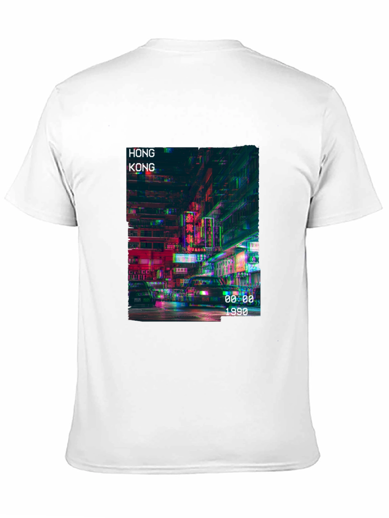 Hong Kong 1990 Graphic Print Black T-Shirt