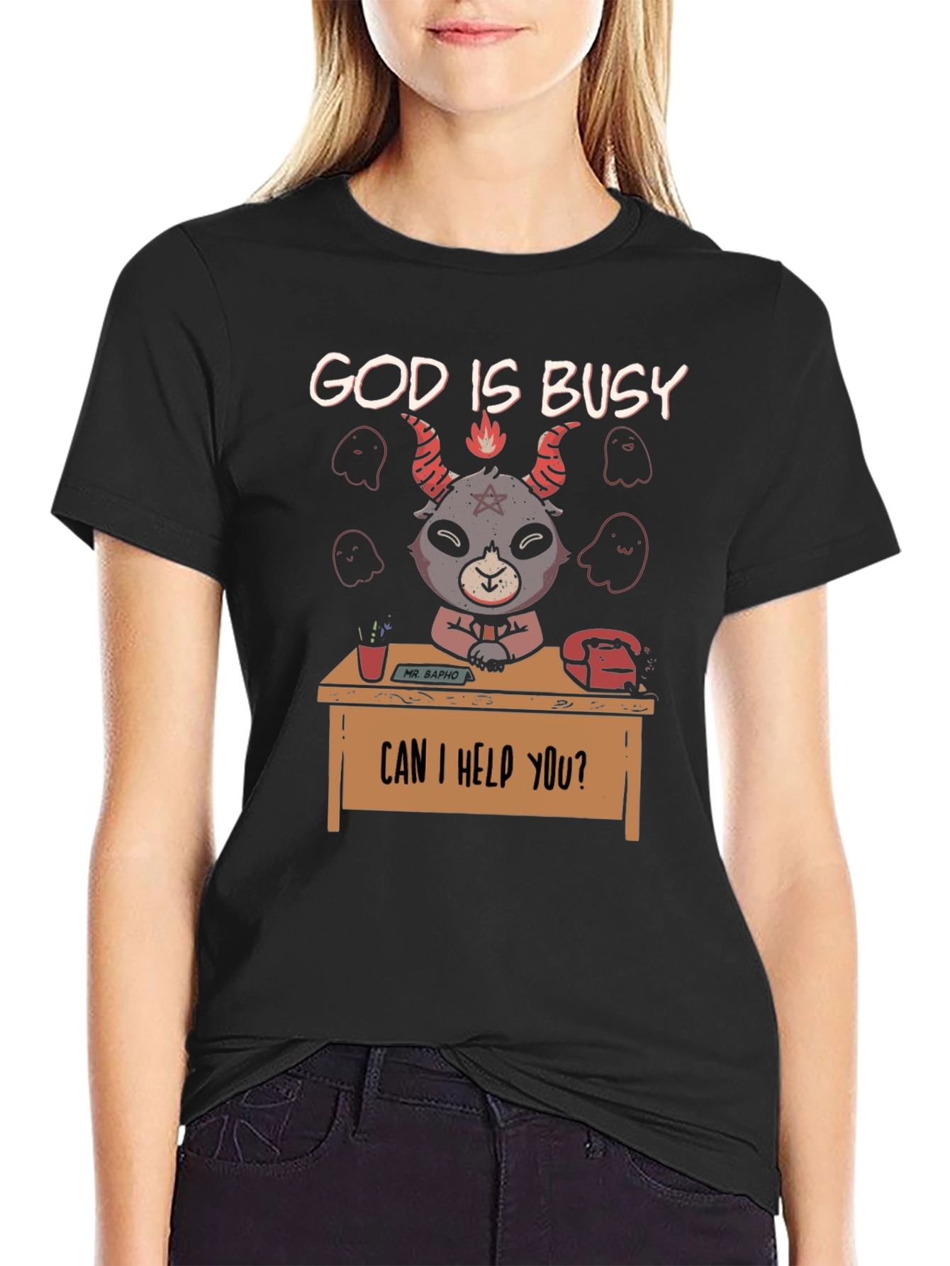 God Is Busy Baphomet Graphic Tee