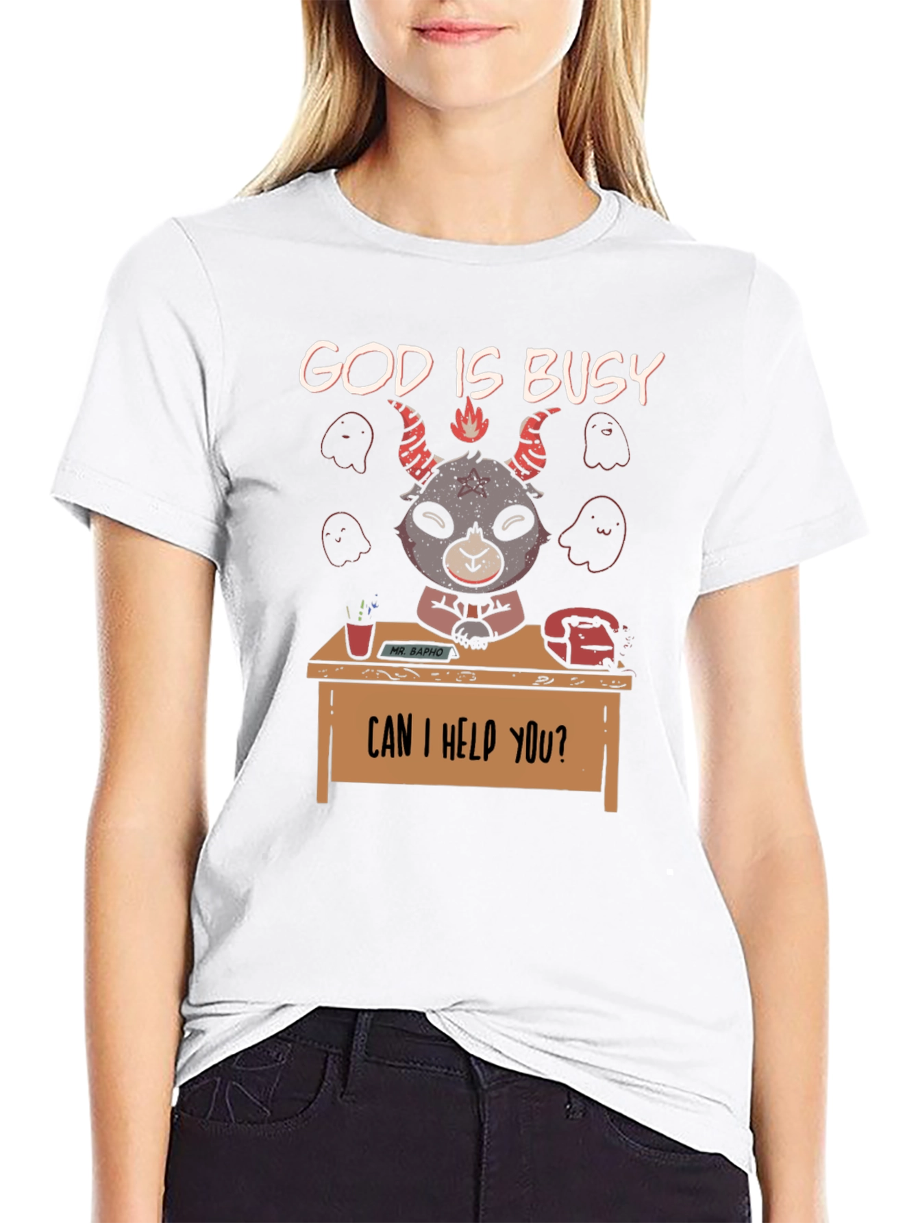 God Is Busy Baphomet Graphic Tee