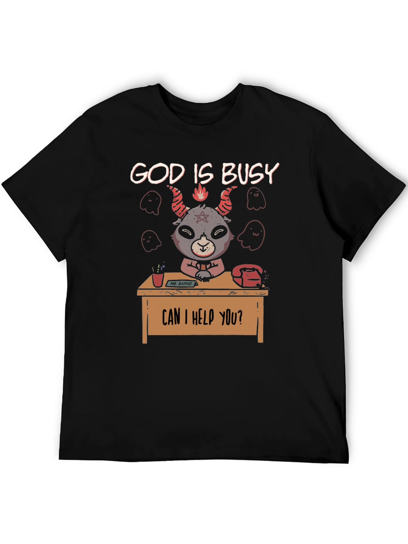 God Is Busy Baphomet Graphic Tee
