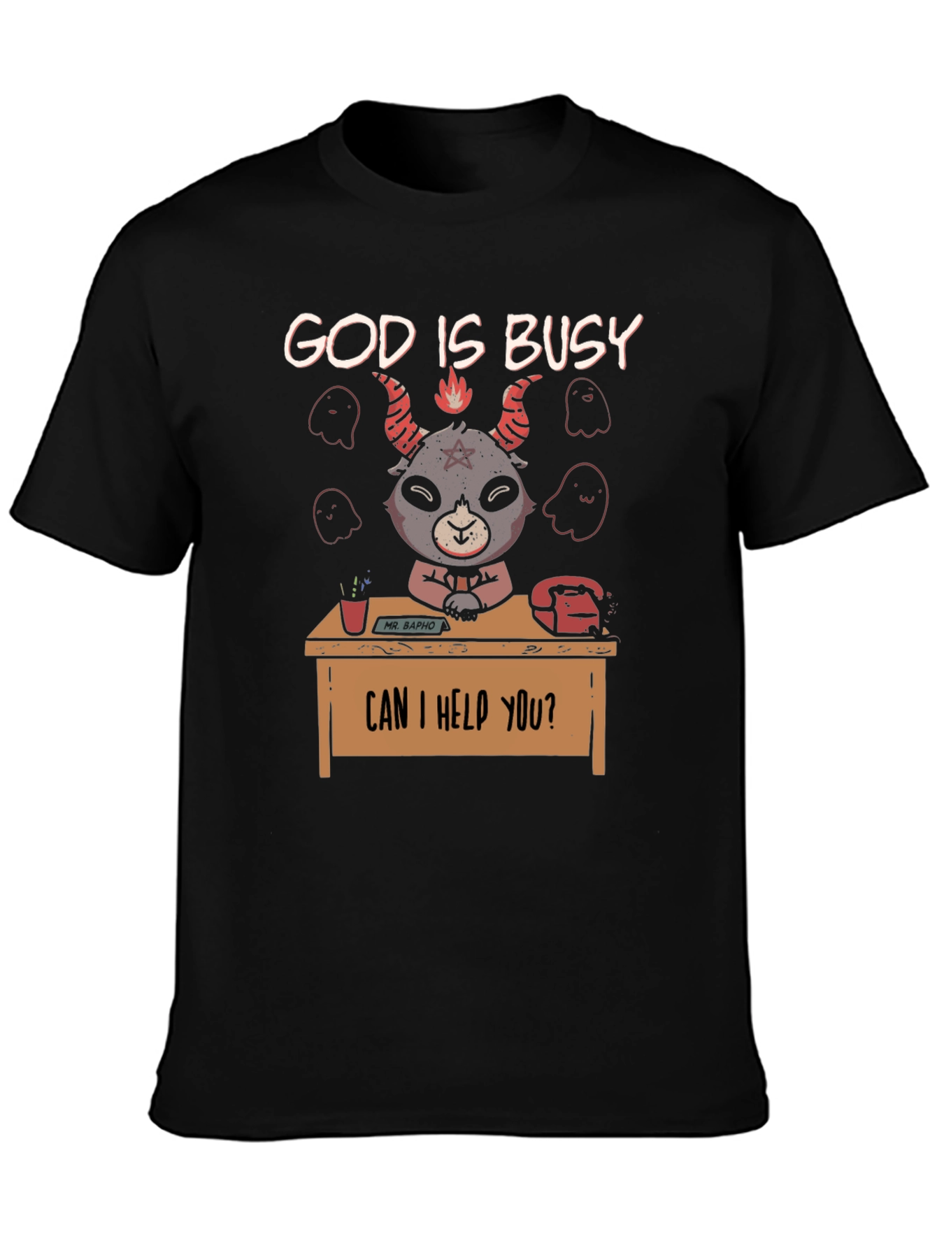 God Is Busy Baphomet Graphic Tee