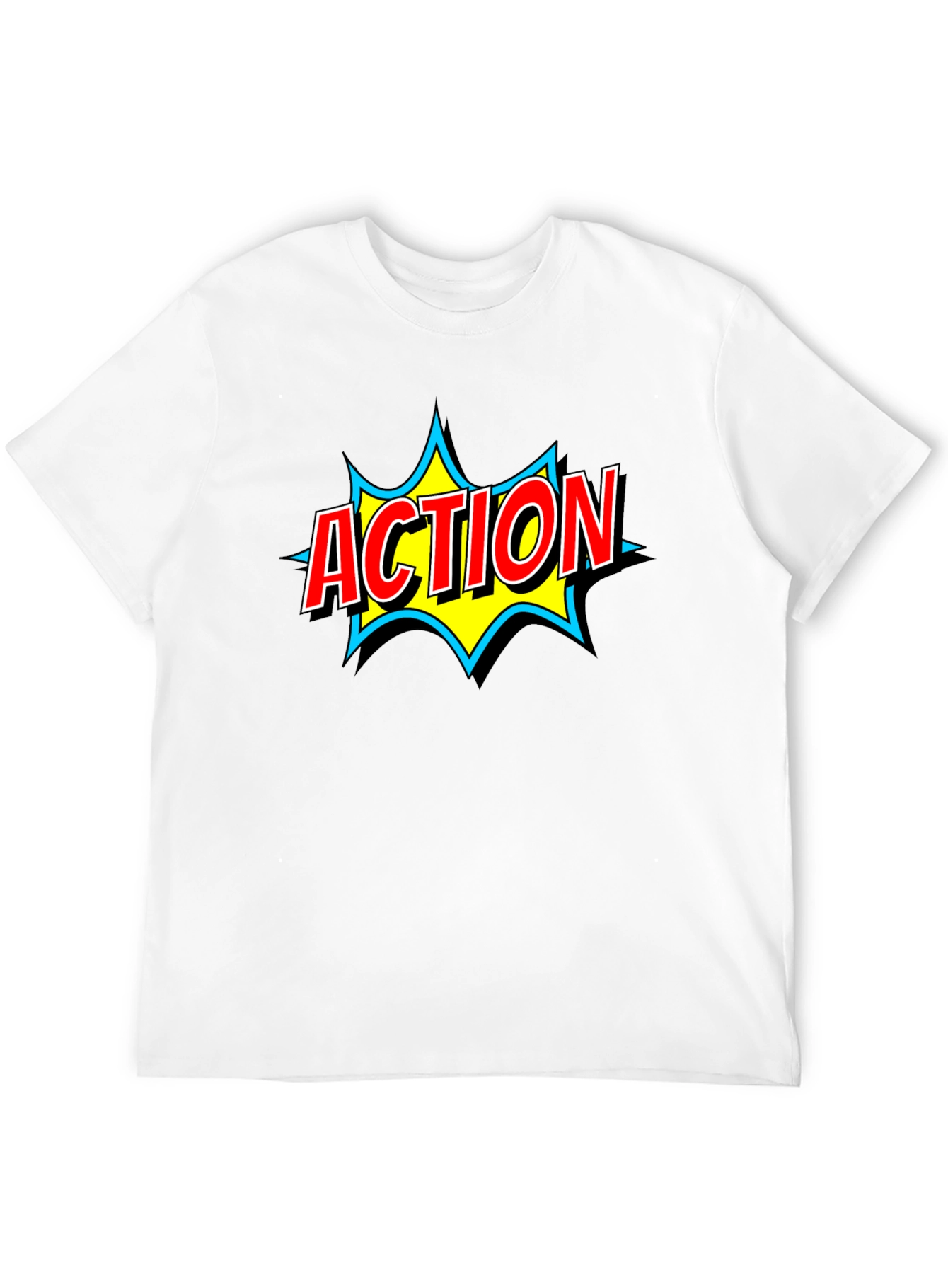 Action Comic Book Style Graphic T-Shirt