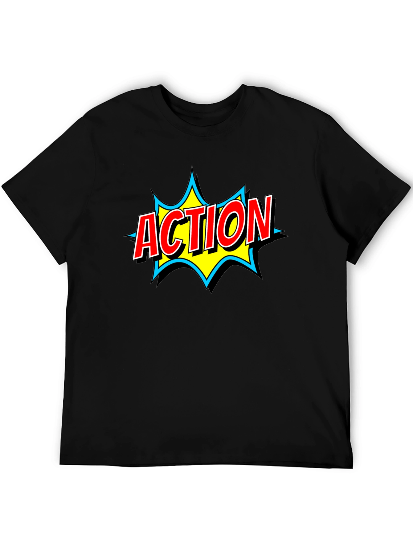 Action Comic Book Style Graphic T-Shirt