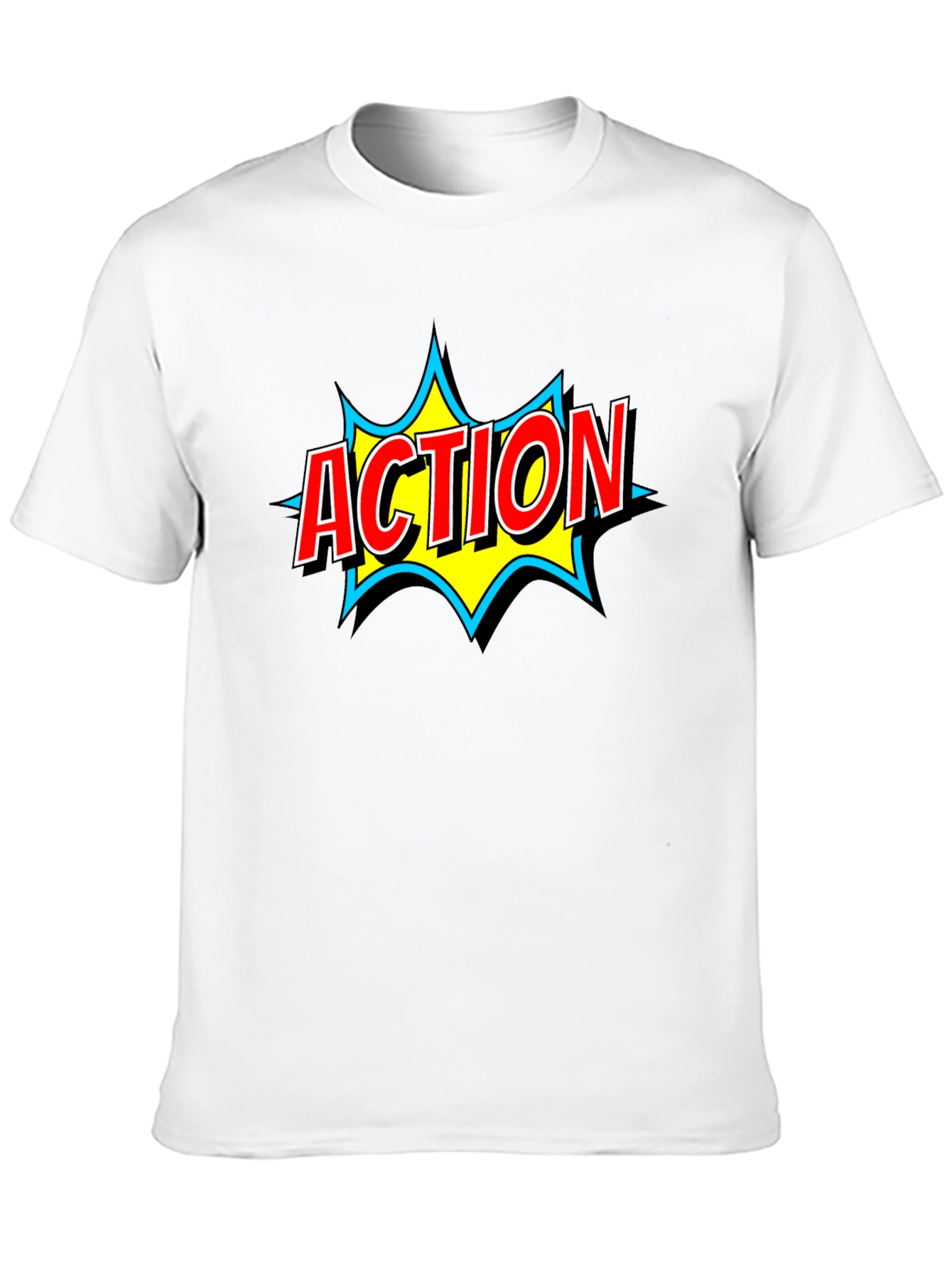 Action Comic Book Style Graphic T-Shirt