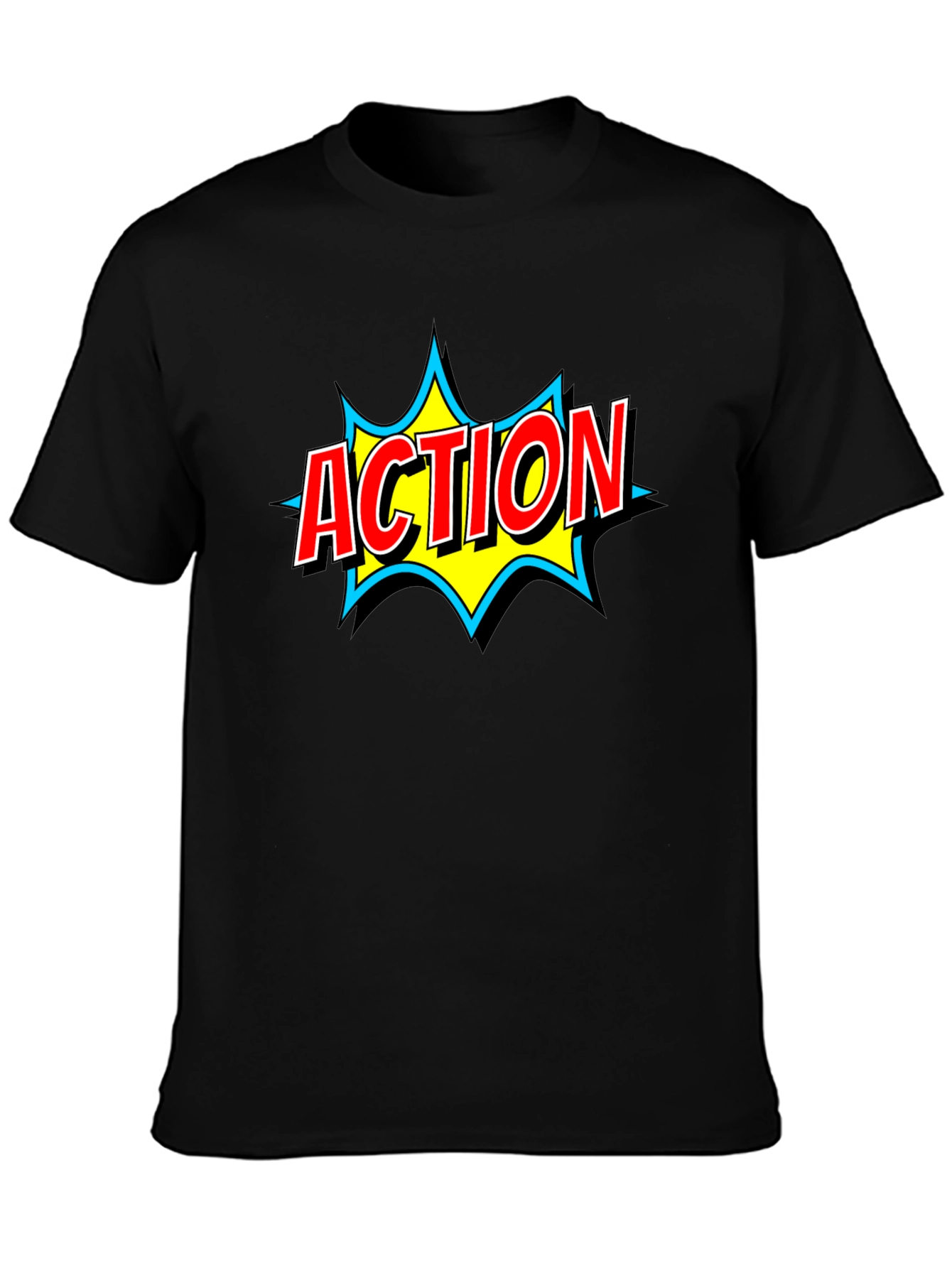 Action Comic Book Style Graphic T-Shirt