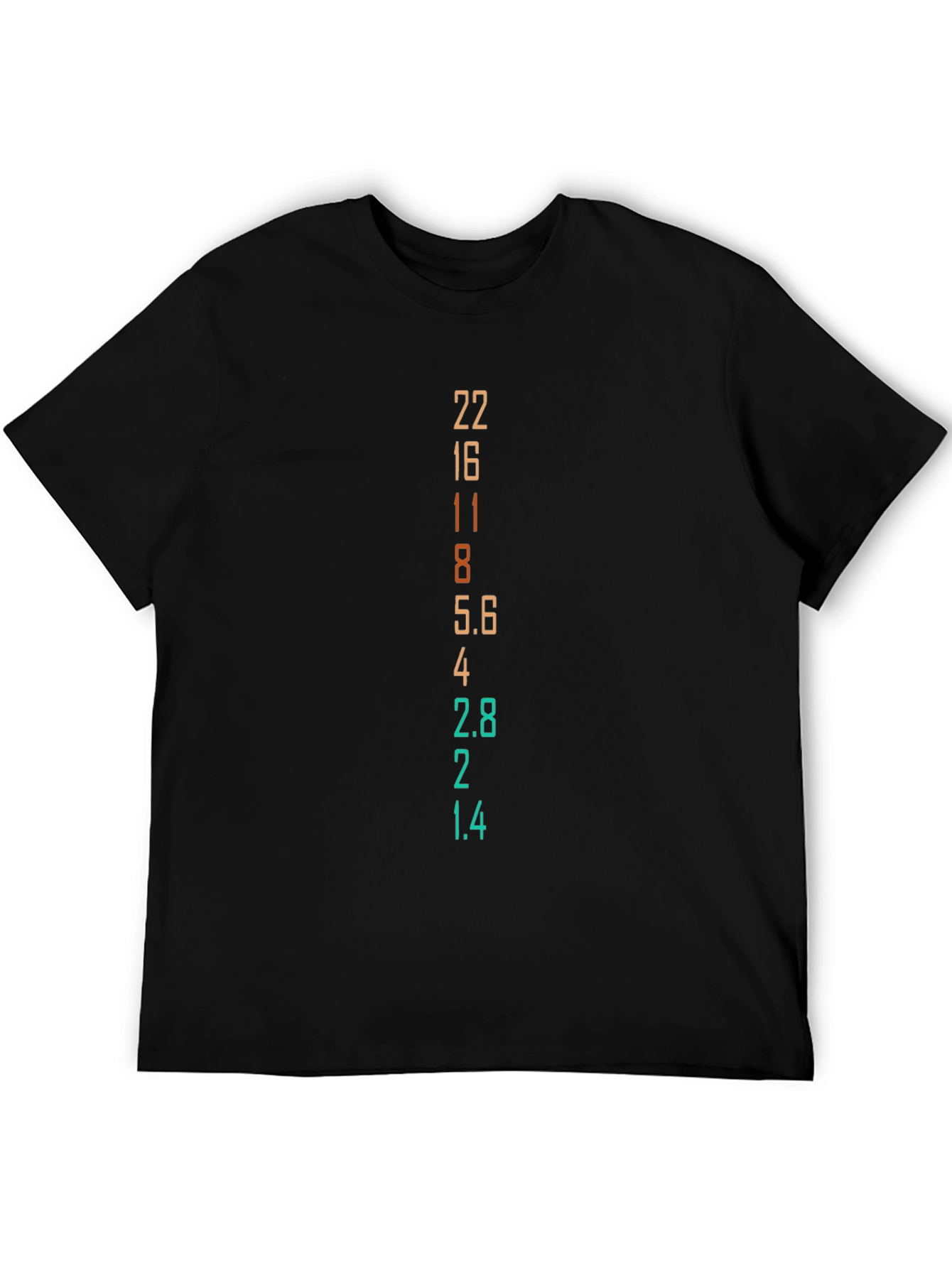 Aperture Numbers Graphic T-Shirt - Black