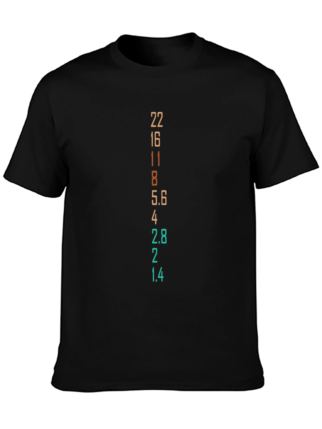Aperture Numbers Graphic T-Shirt - Black