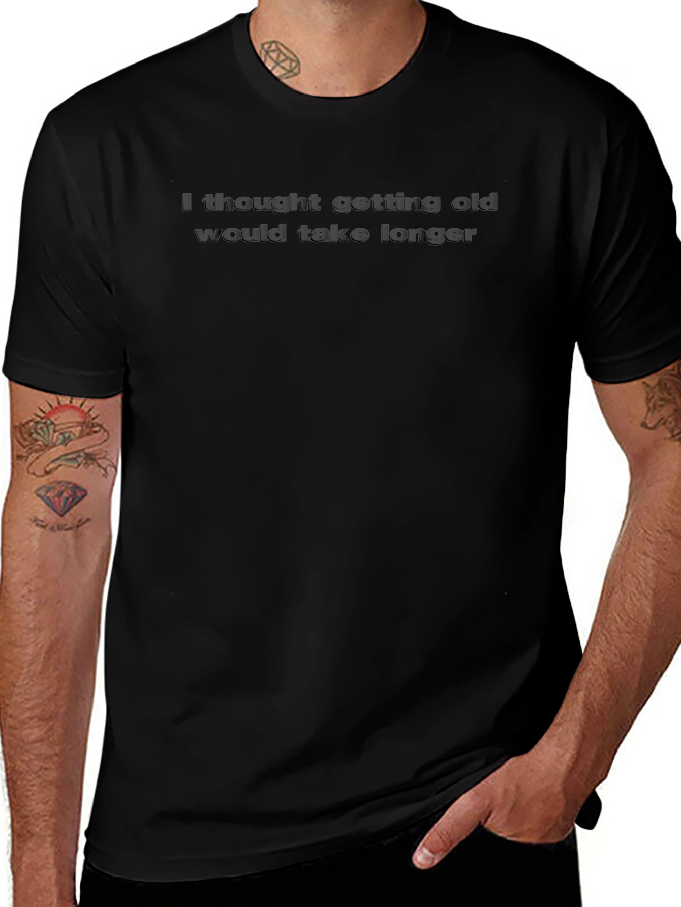 Funny Getting Old Graphic Tee - Black