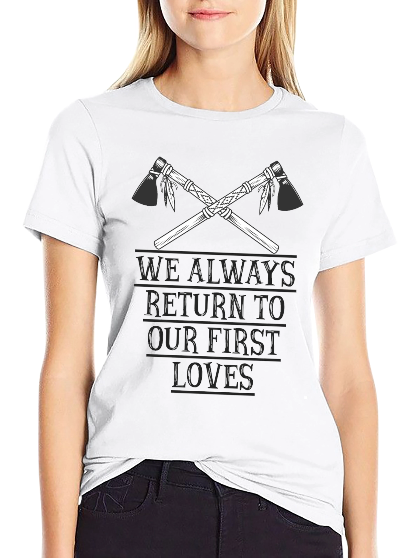 Native American Tomahawk First Loves Graphic T-Shirt