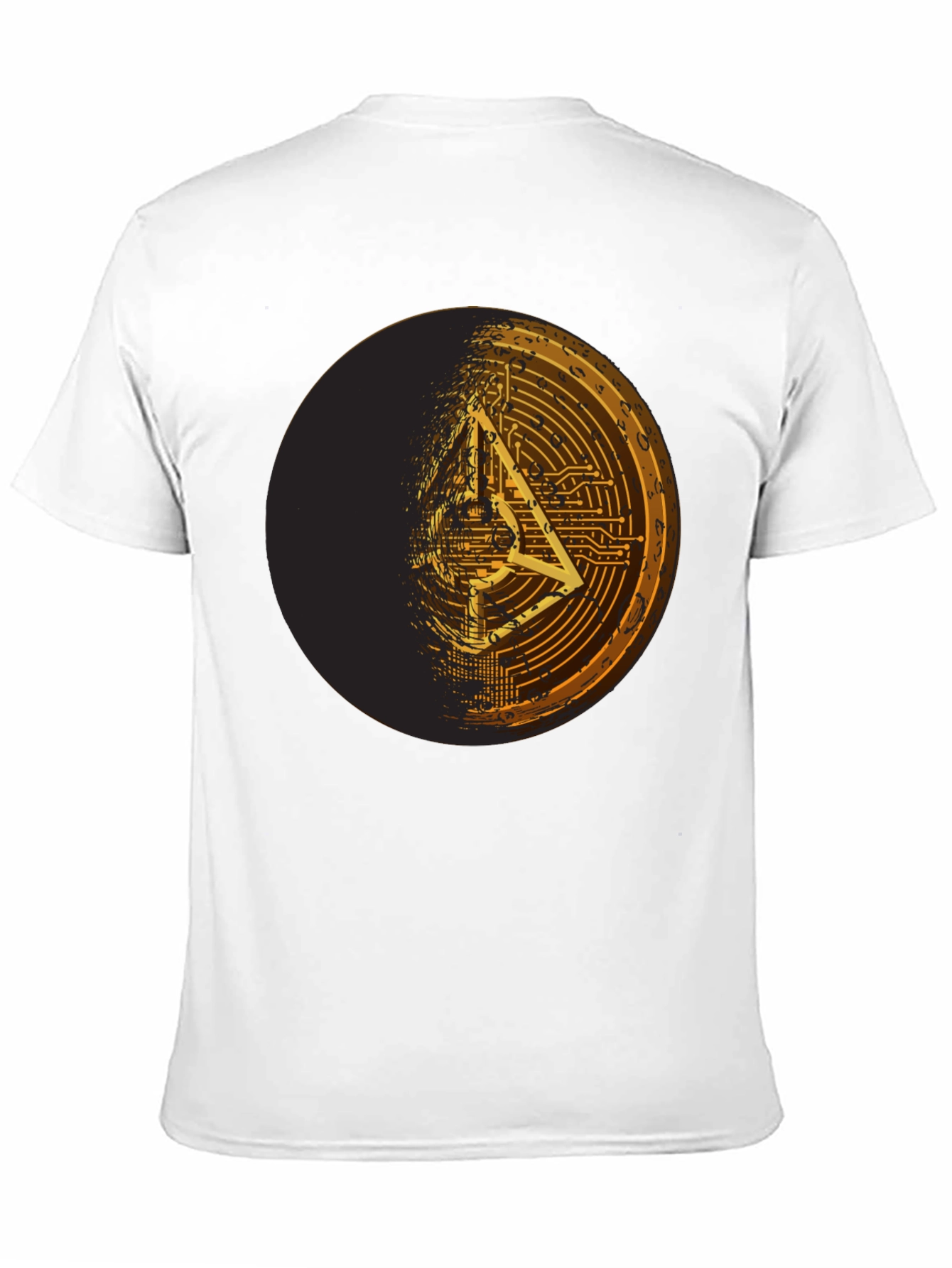 Geometric Circuit Design Black T-Shirt