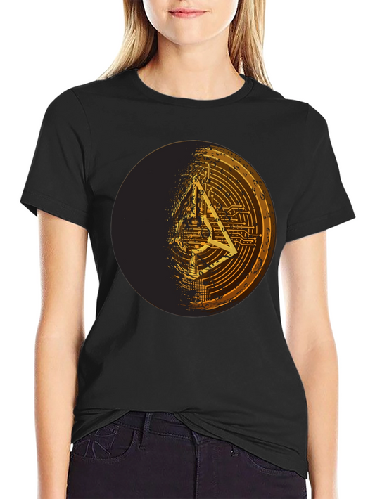 Geometric Circuit Design Black T-Shirt