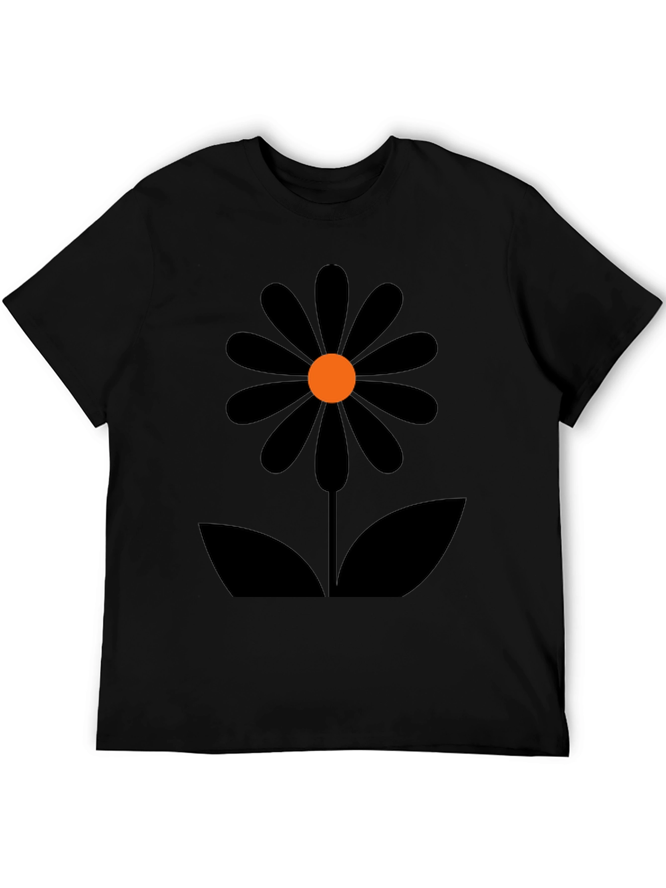 Retro Flower Power Black Graphic Tee