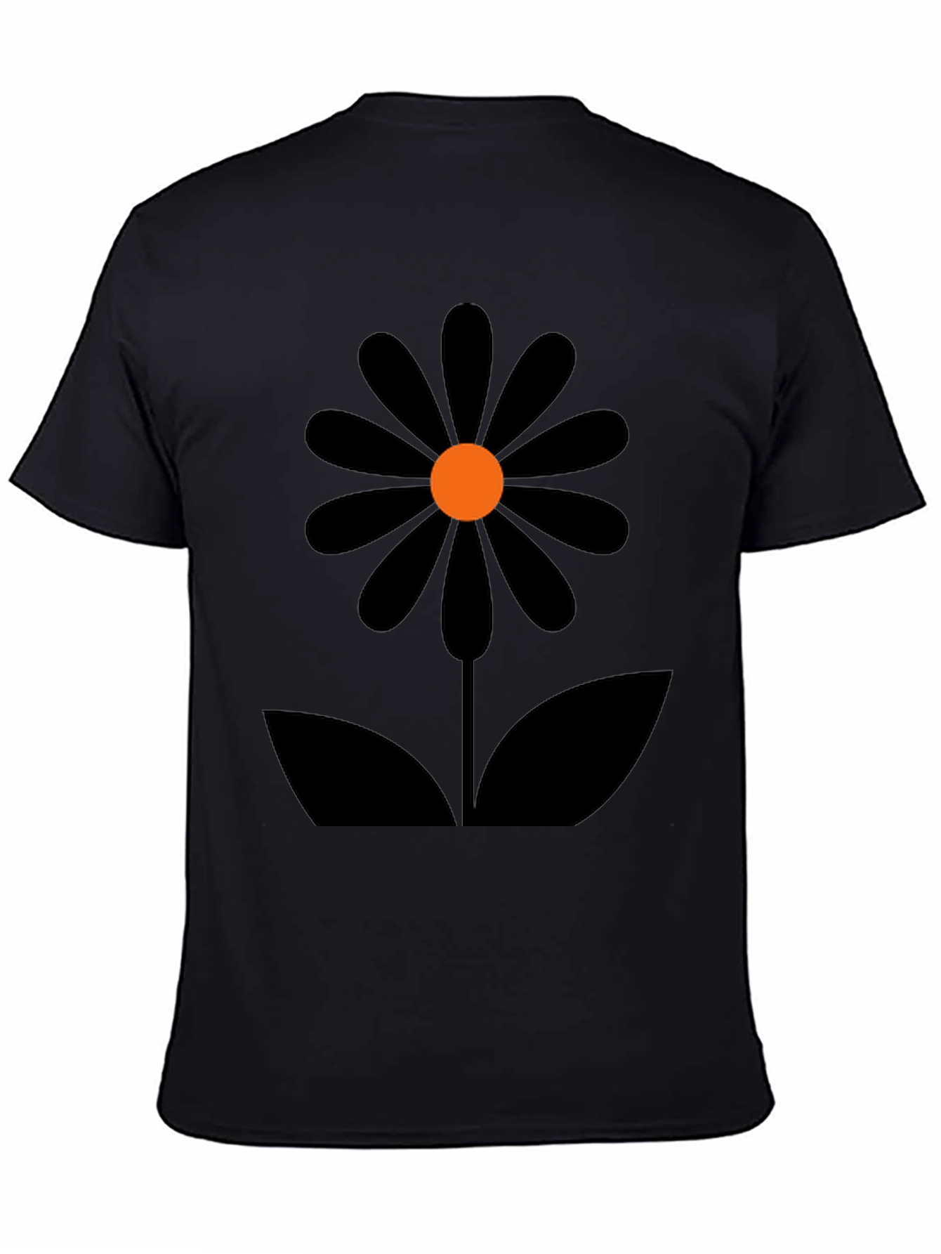 Retro Flower Power Black Graphic Tee