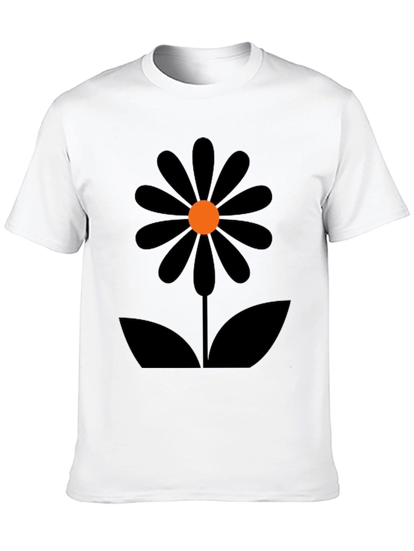 Retro Flower Power Black Graphic Tee