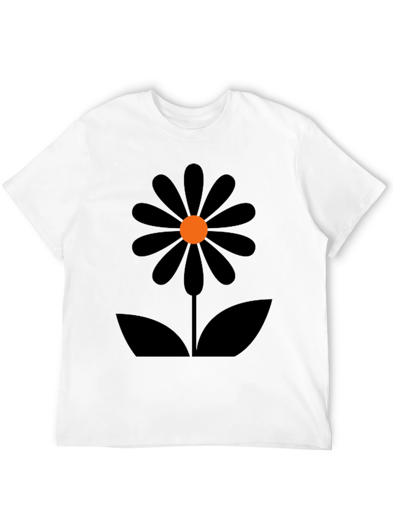 Retro Flower Power Black Graphic Tee