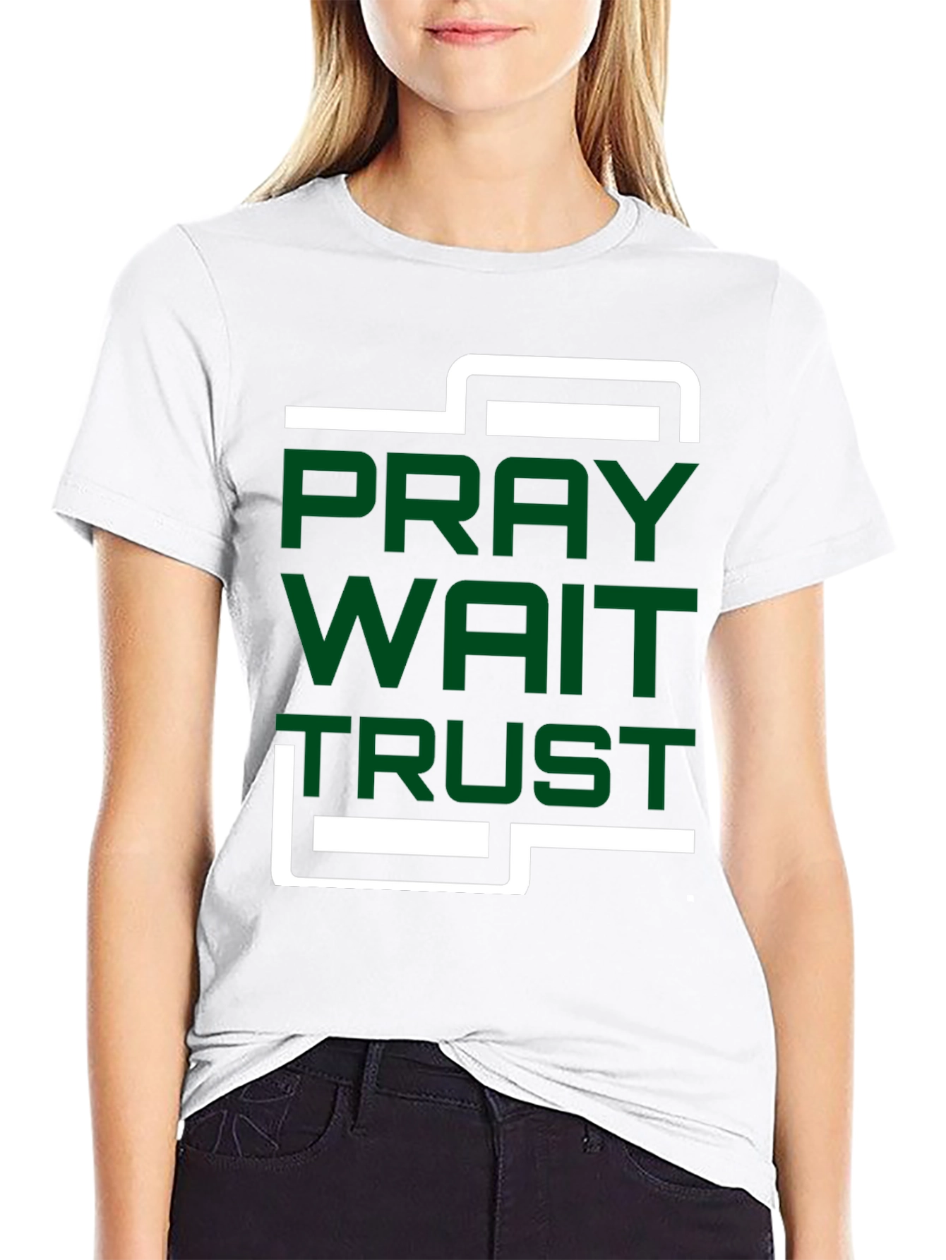Pray Wait Trust Graphic T-Shirt - Modern Christian Apparel