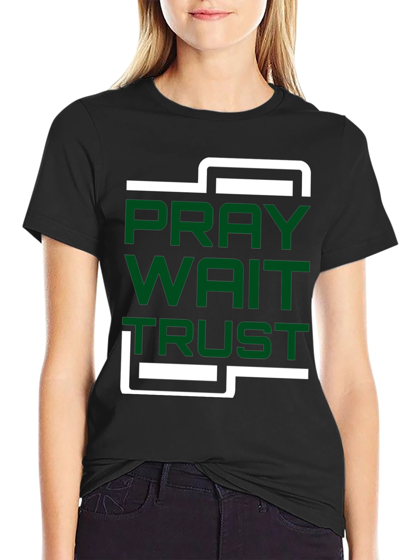 Pray Wait Trust Graphic T-Shirt - Modern Christian Apparel