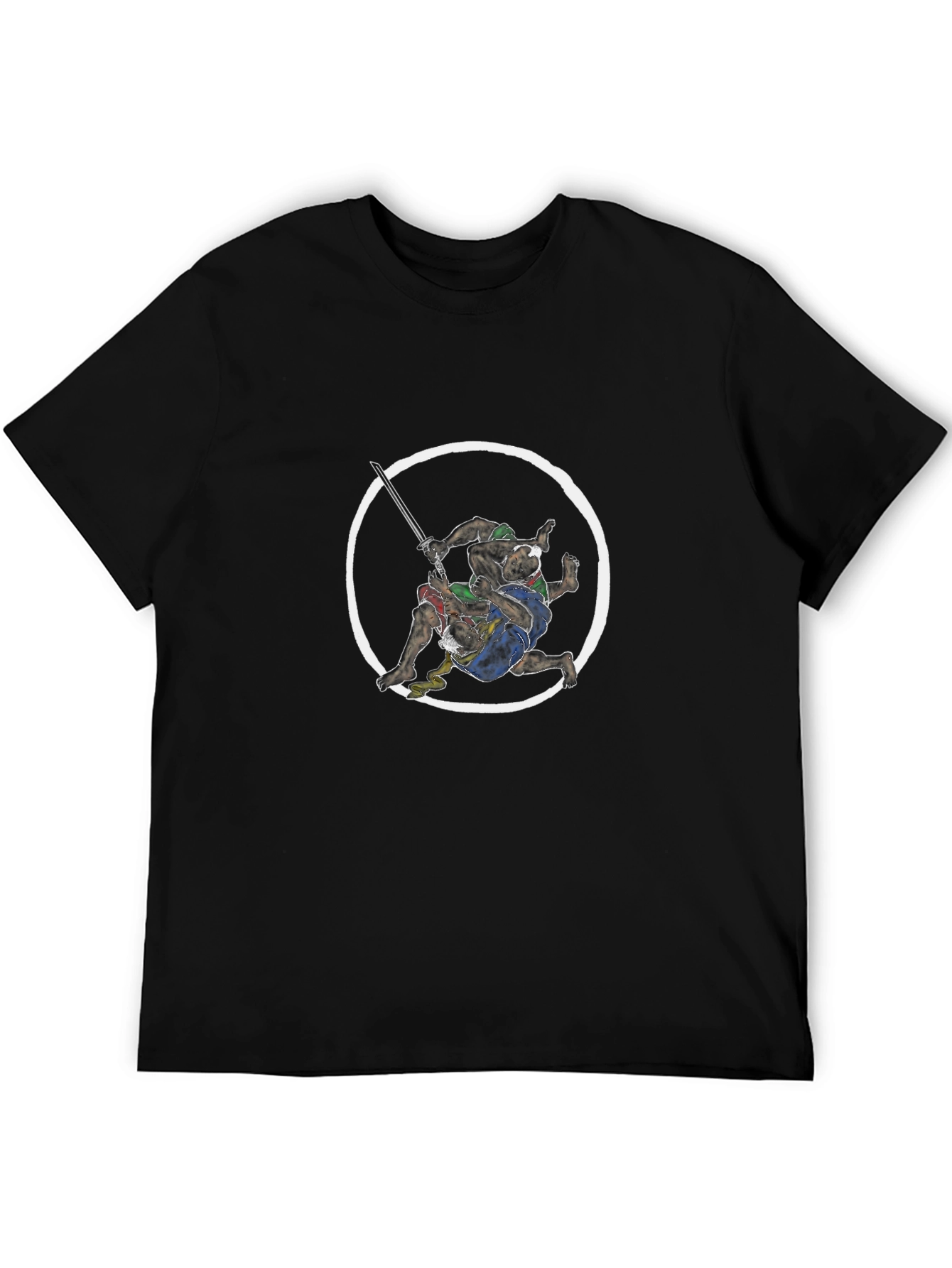 Fighting Samurai T-Shirt - Black