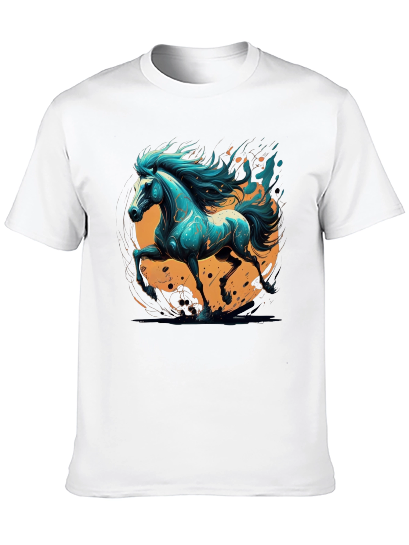 Bold Horse Graphic Tee - Black Cotton Blend