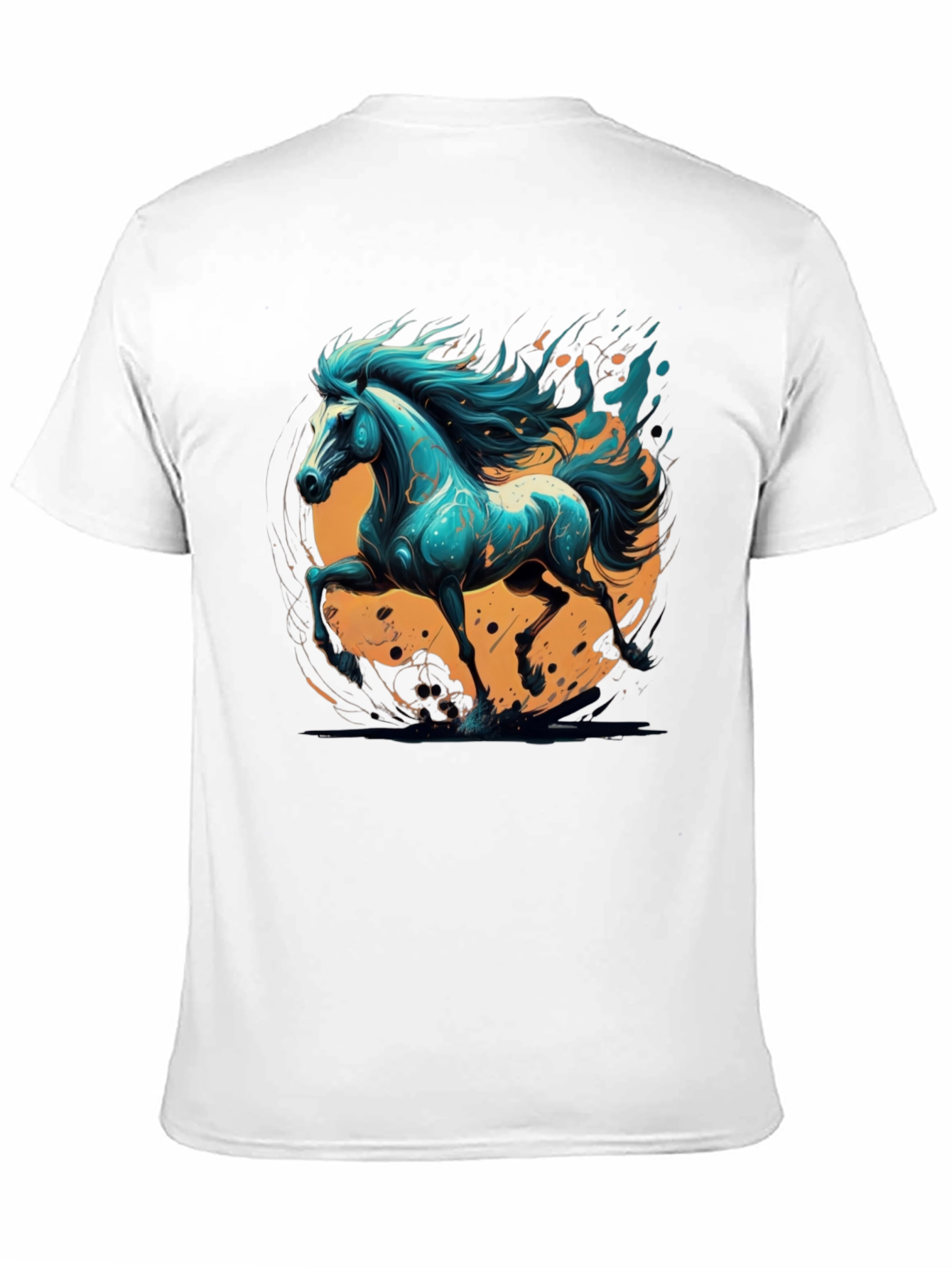 Bold Horse Graphic Tee - Black Cotton Blend
