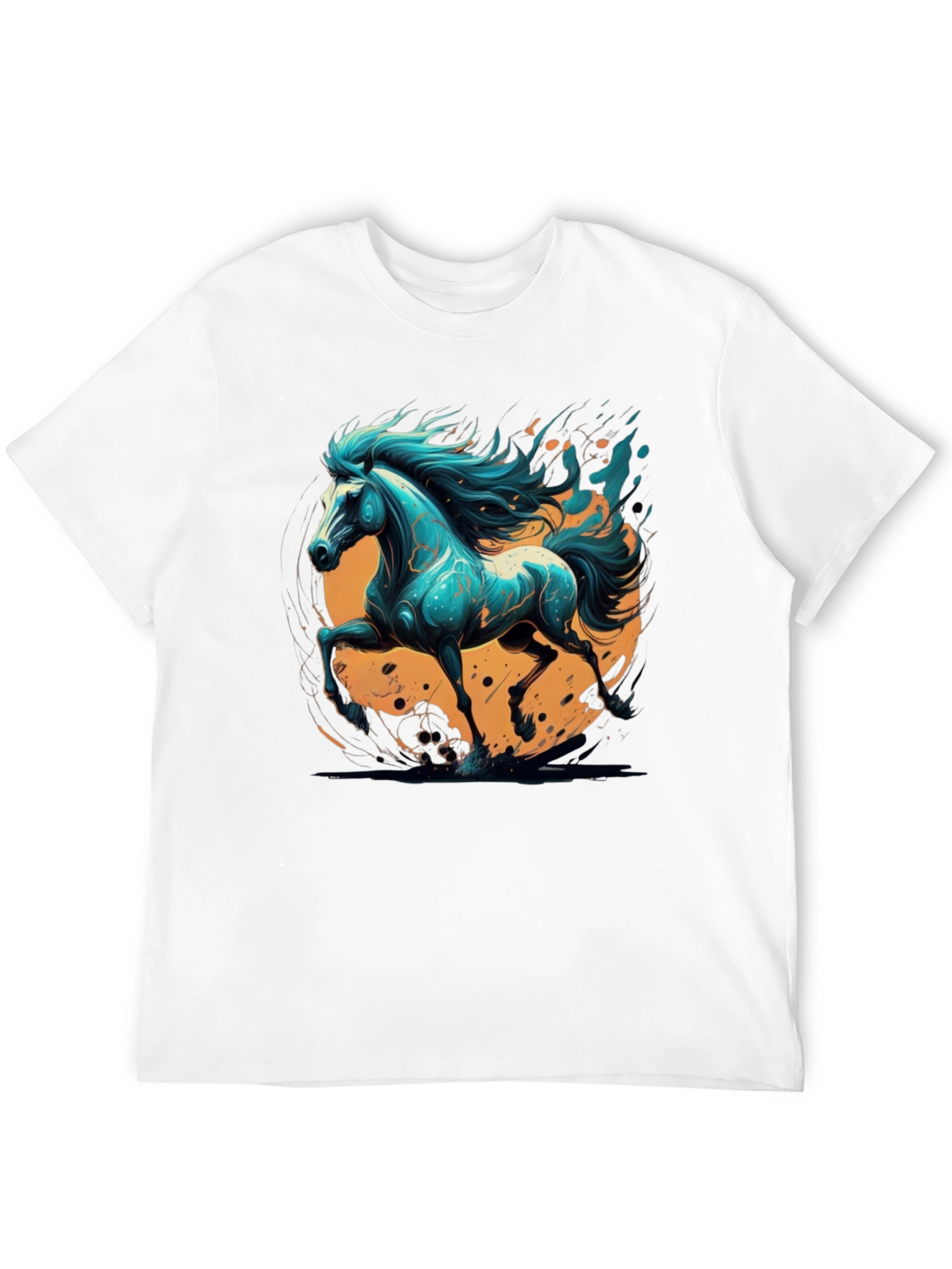 Bold Horse Graphic Tee - Black Cotton Blend