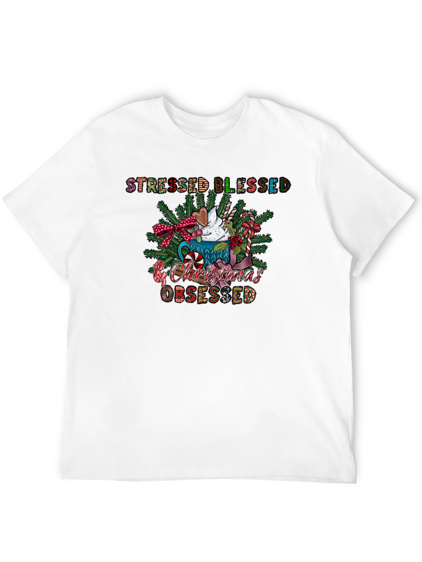 Stressed Blessed & Christmas Obsessed Tee