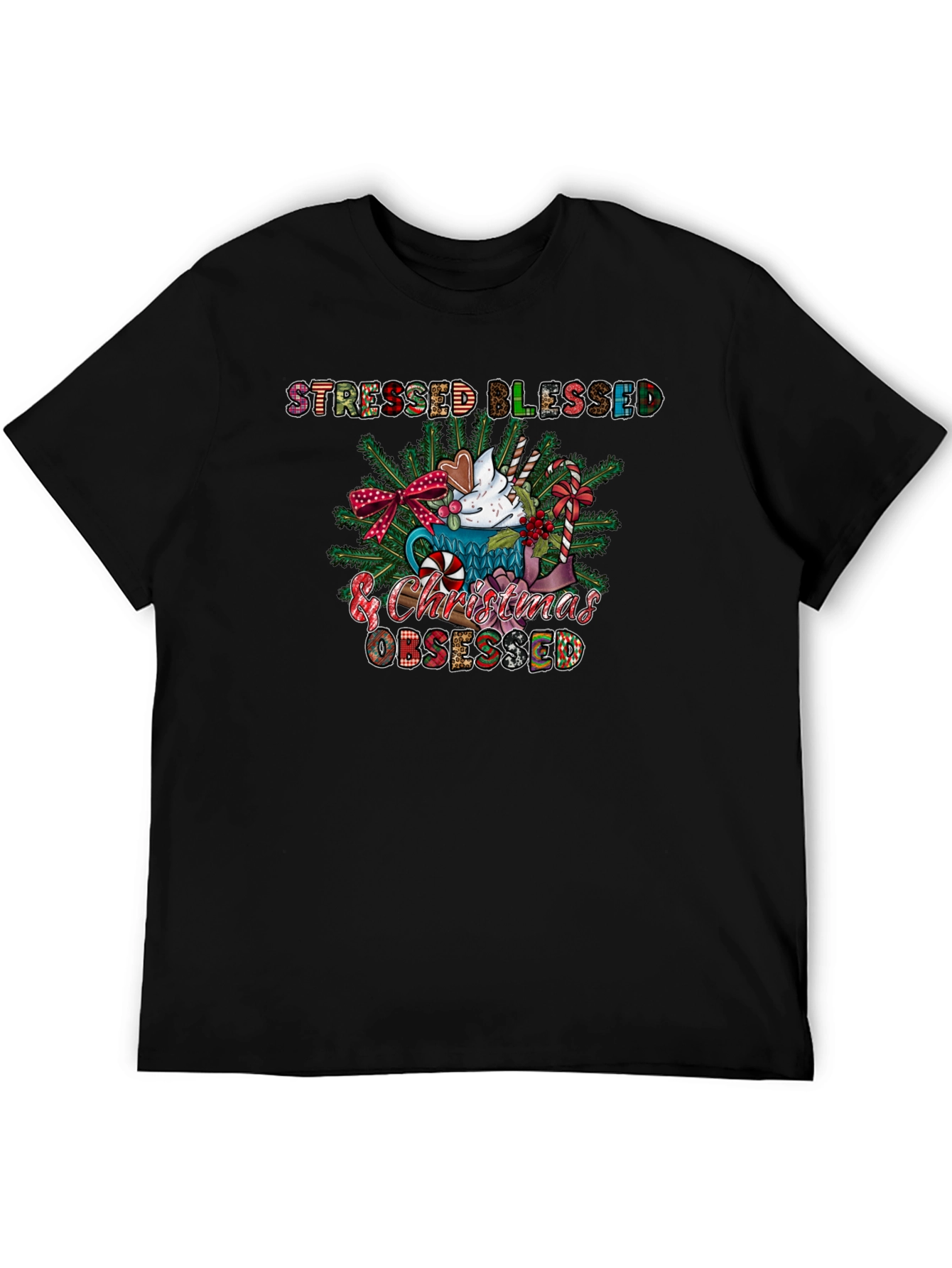 Stressed Blessed & Christmas Obsessed Tee