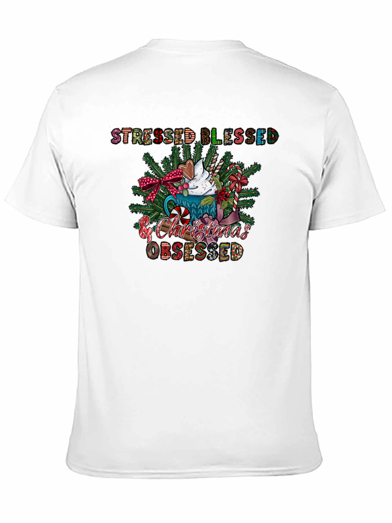 Stressed Blessed & Christmas Obsessed Tee