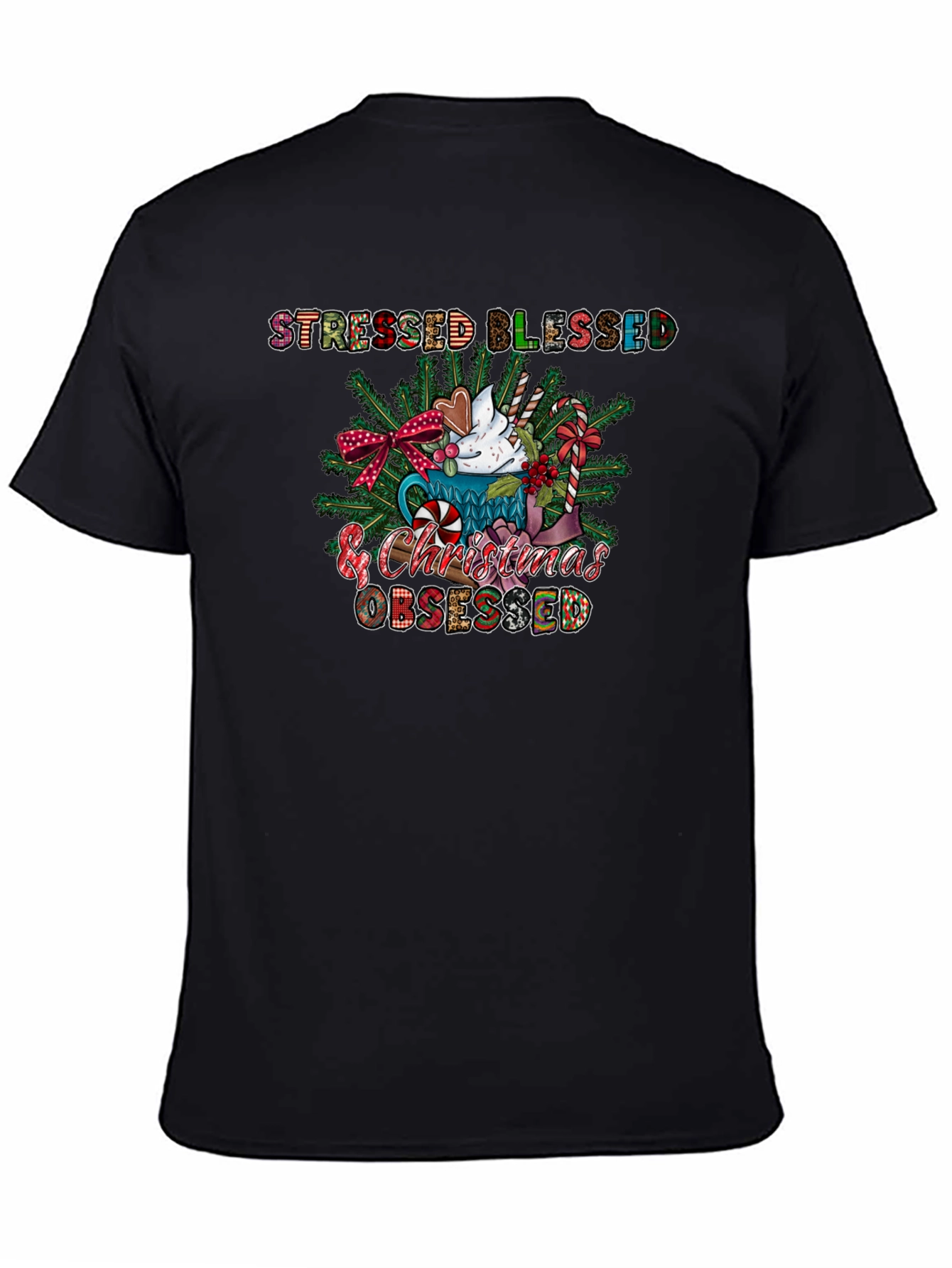 Stressed Blessed & Christmas Obsessed Tee