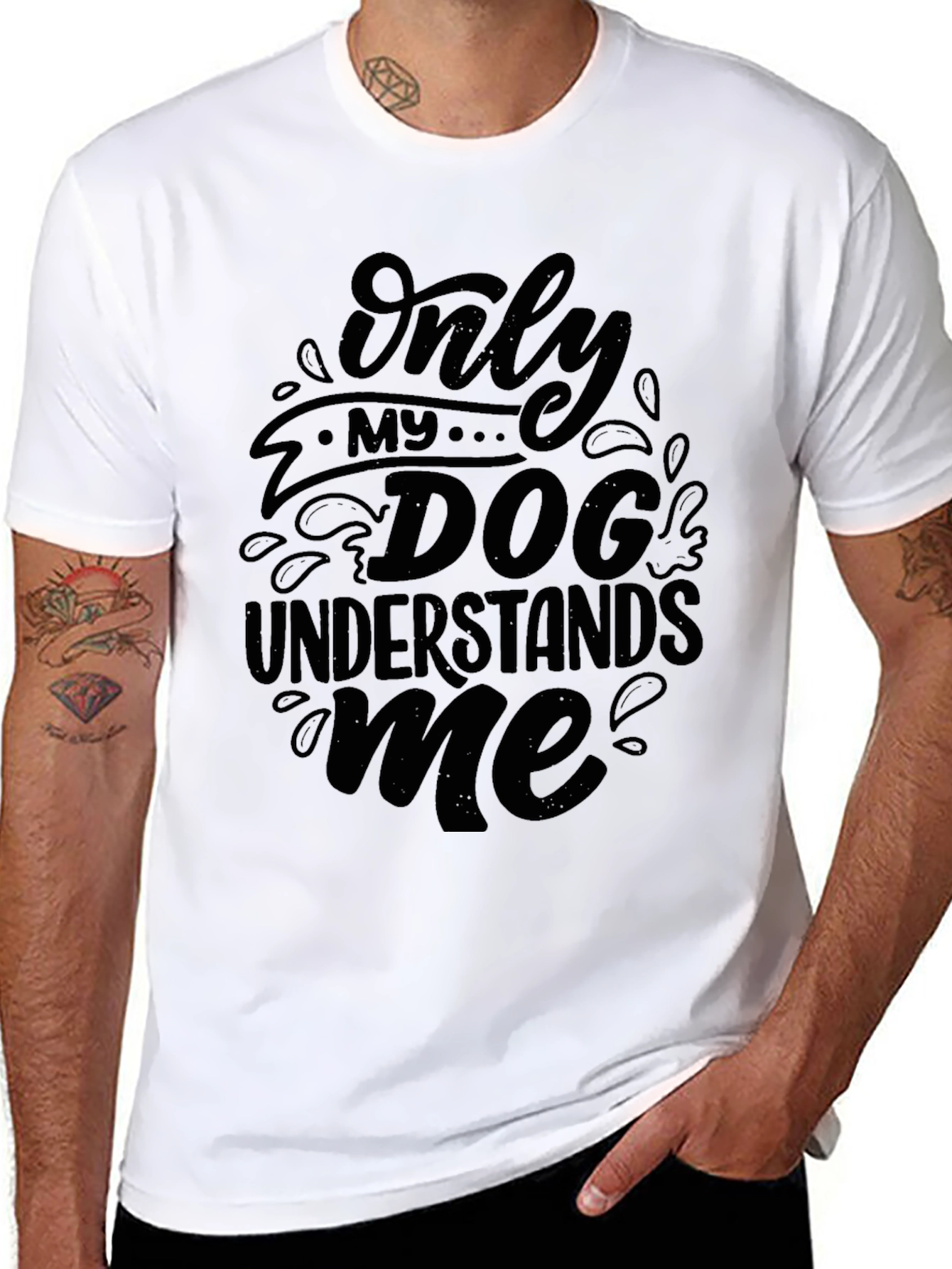Only My Dog Understands Me - Black T-Shirt