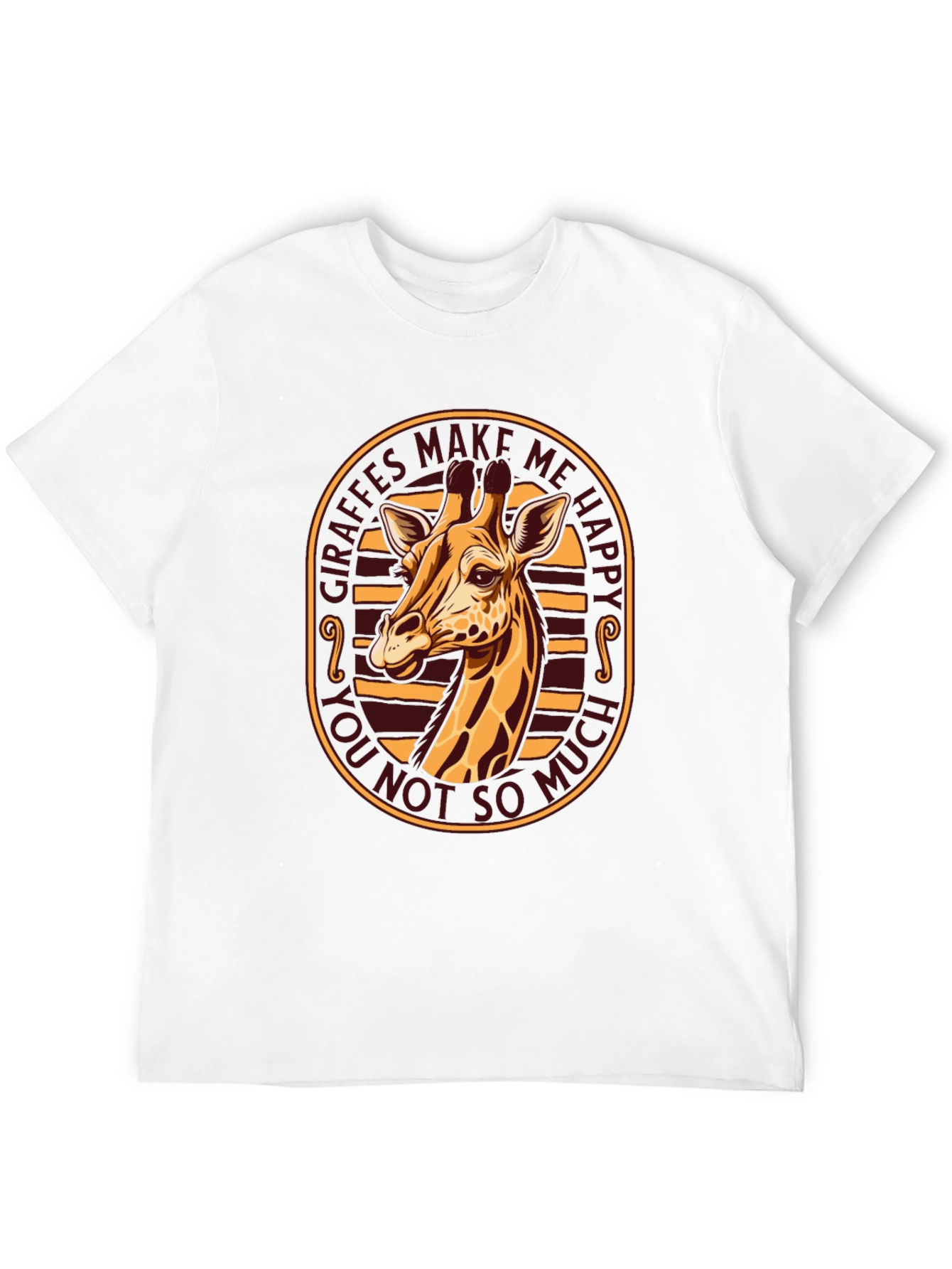 Giraffe Make Me Happy Graphic Tee - Black