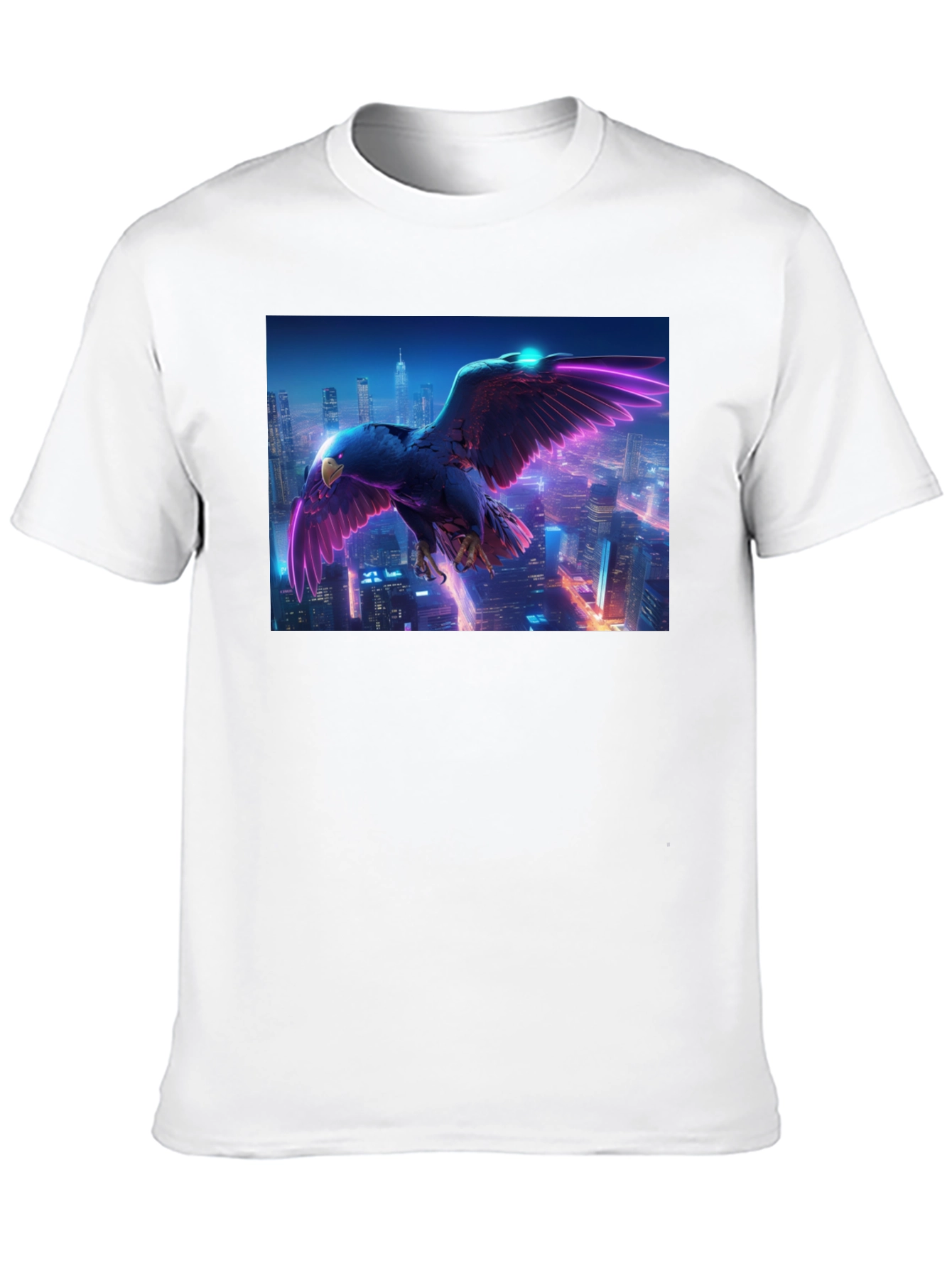 Cyberpunk Eagle Graphic Tee - Black