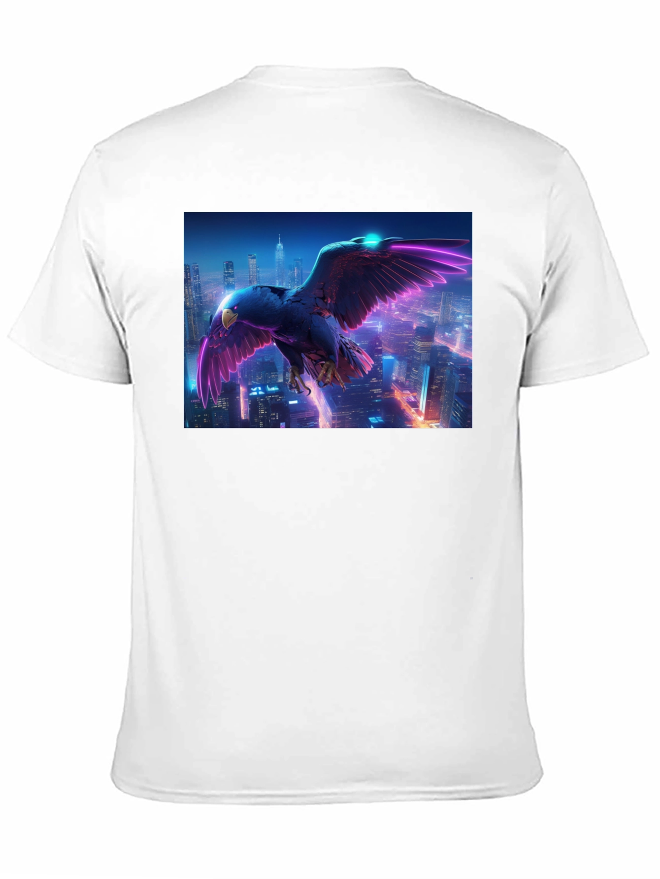 Cyberpunk Eagle Graphic Tee - Black