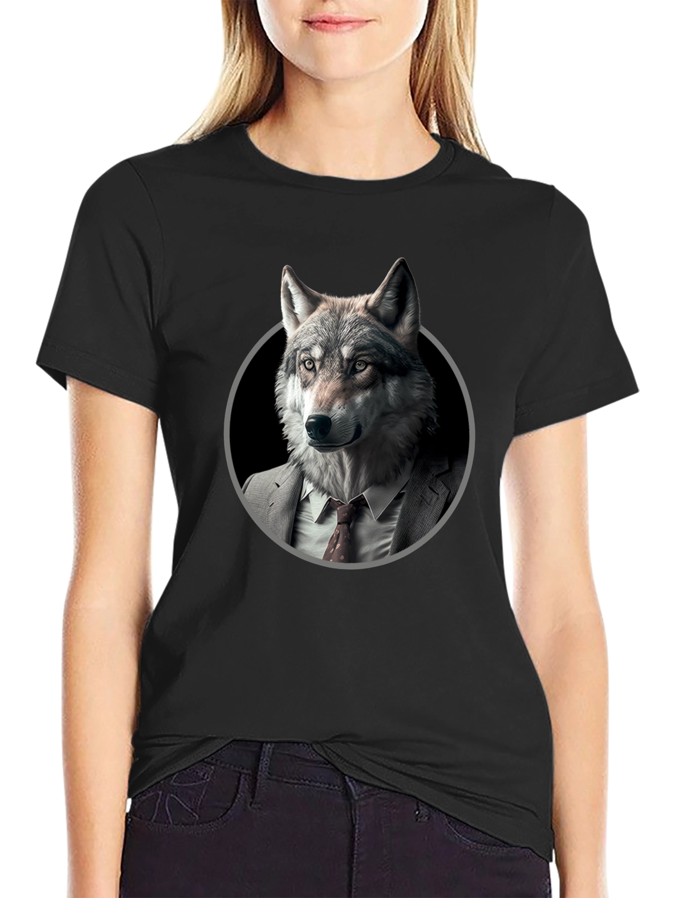 Wolf in Suit Graphic T-Shirt - Mens