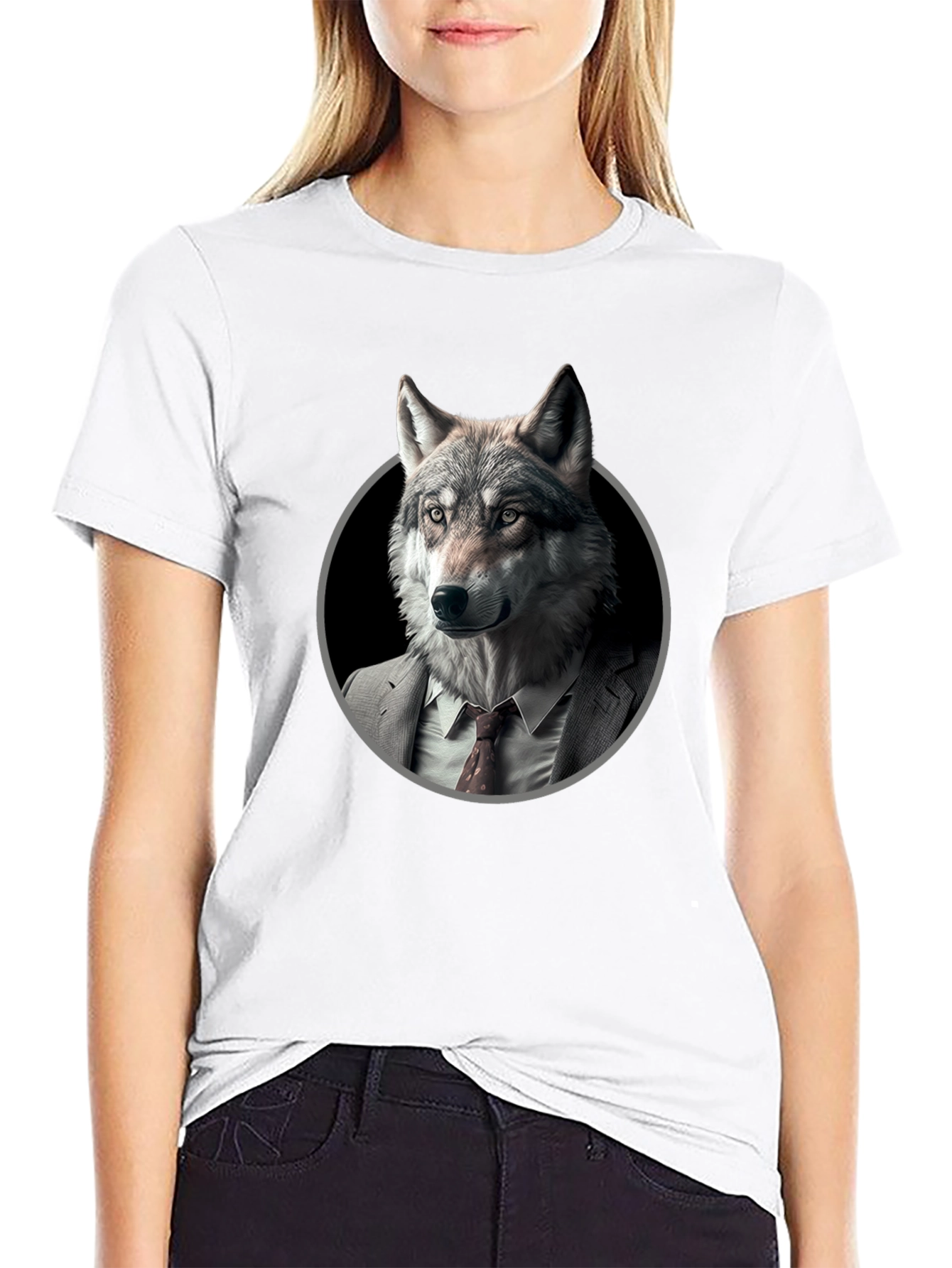 Wolf in Suit Graphic T-Shirt - Mens