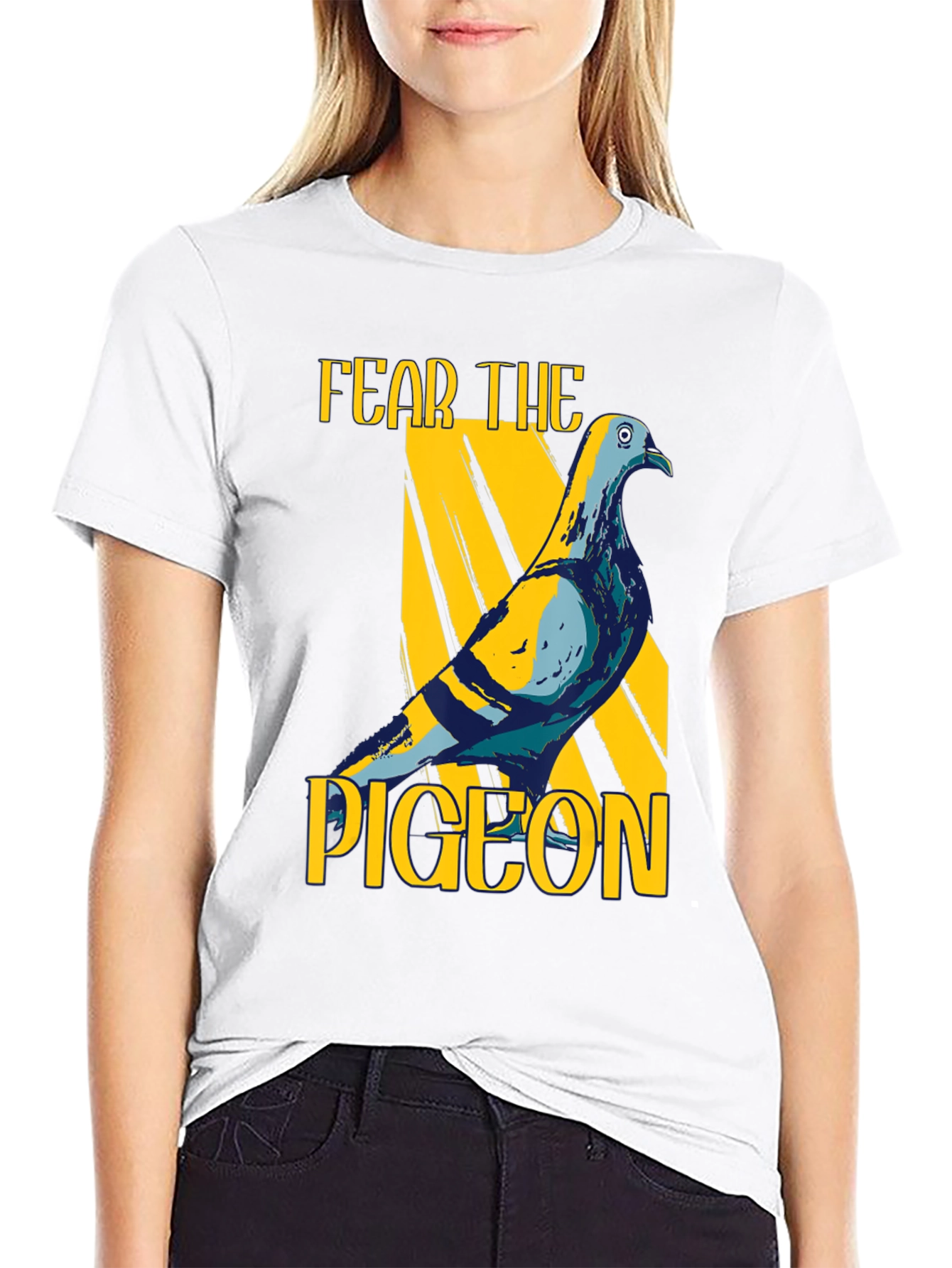 Fear The Pigeon Graphic T-Shirt - Black