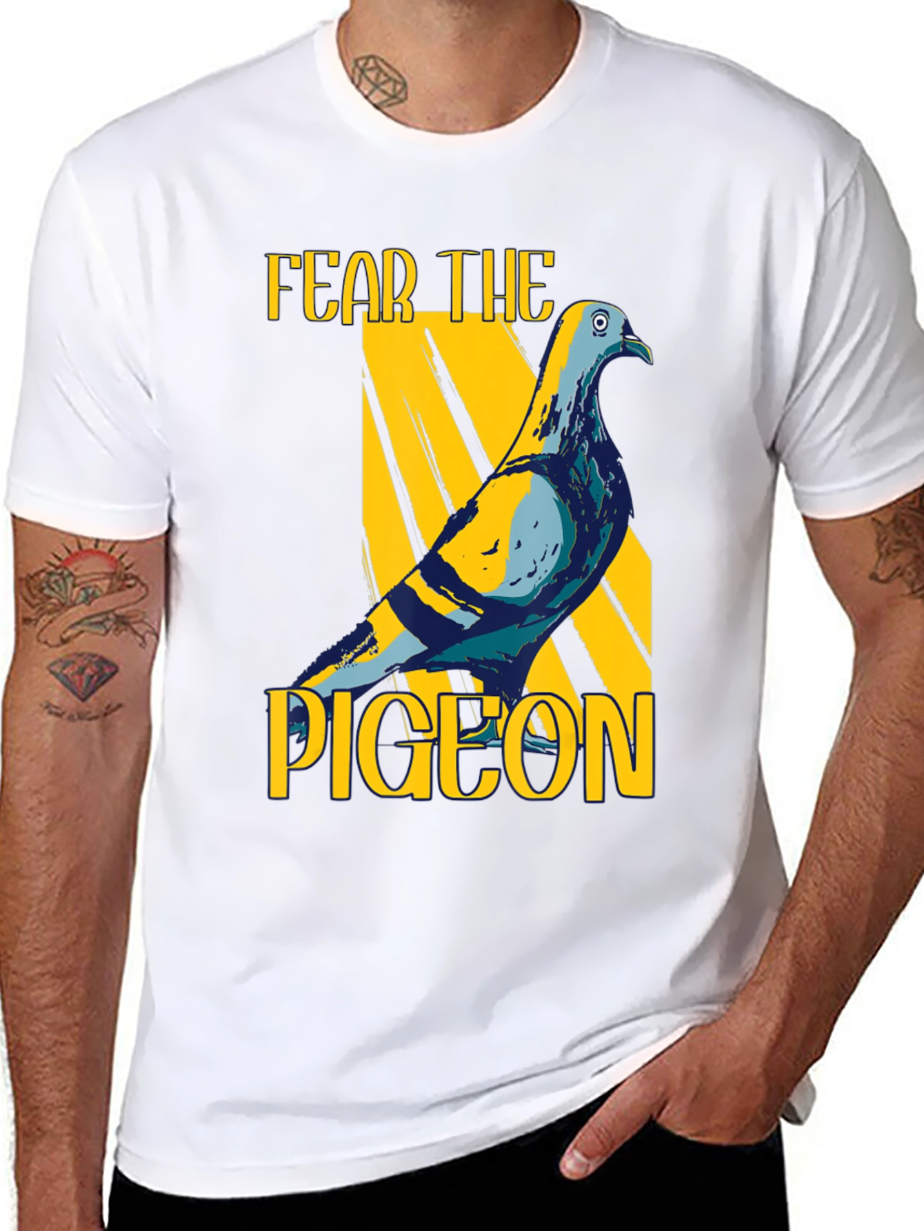 Fear The Pigeon Graphic T-Shirt - Black