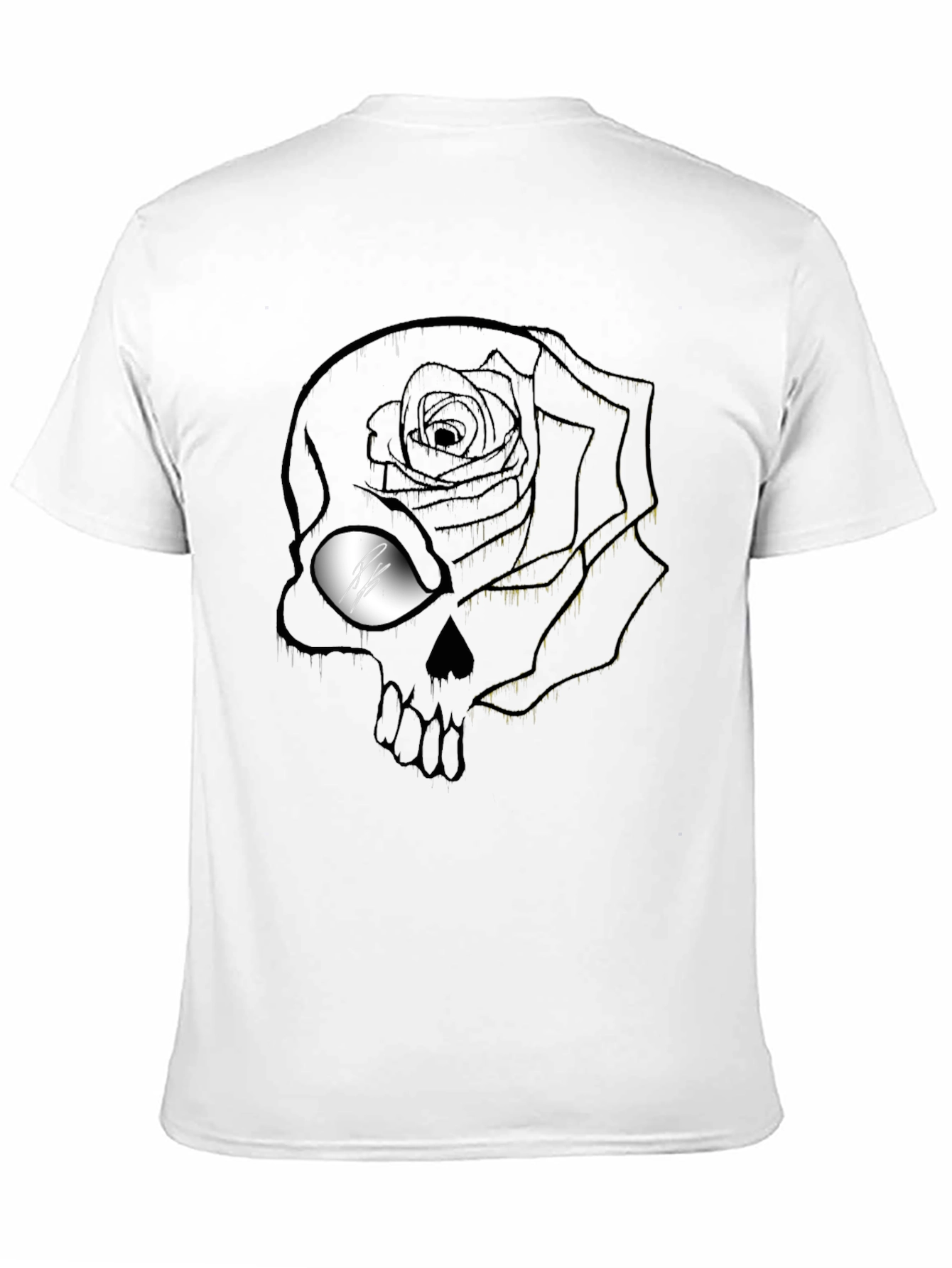 Rose Skull Graphic T-Shirt - Mens Black Tee
