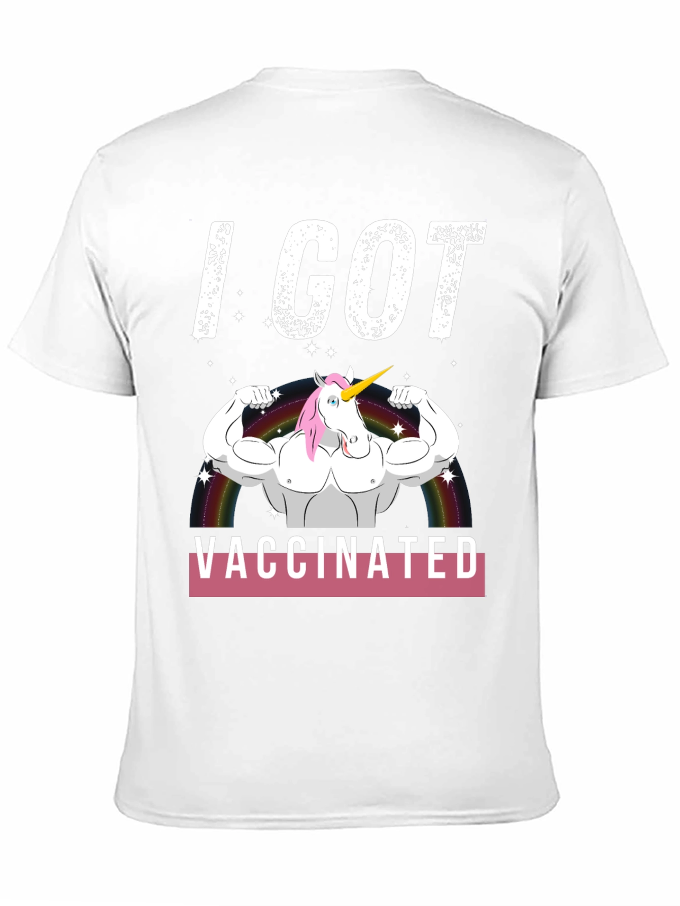 I Got Vaccinated Unicorn Muscle T-Shirt