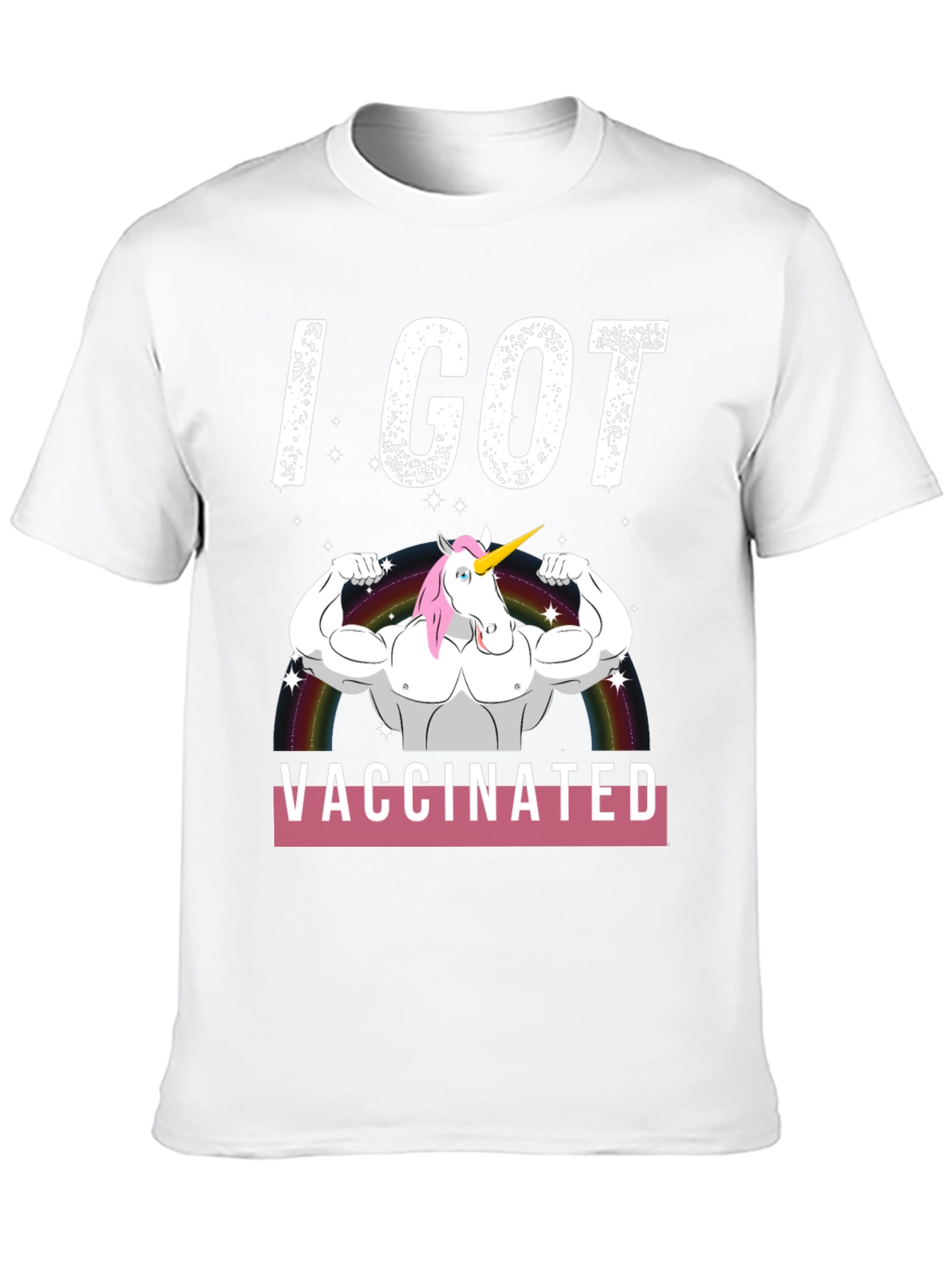 I Got Vaccinated Unicorn Muscle T-Shirt