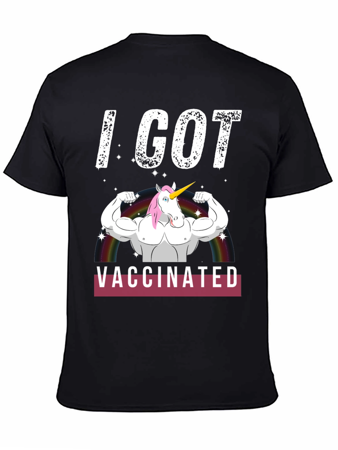 I Got Vaccinated Unicorn Muscle T-Shirt