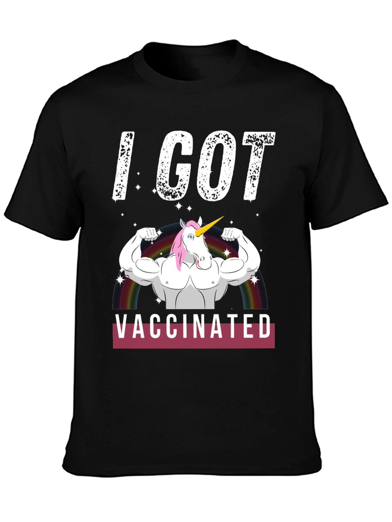 I Got Vaccinated Unicorn Muscle T-Shirt