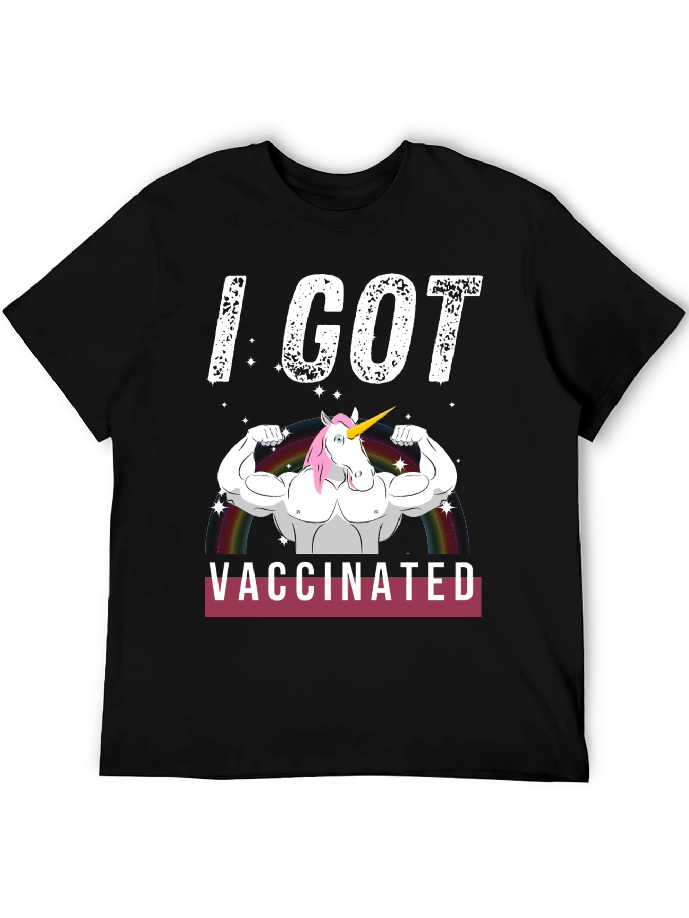 I Got Vaccinated Unicorn Muscle T-Shirt